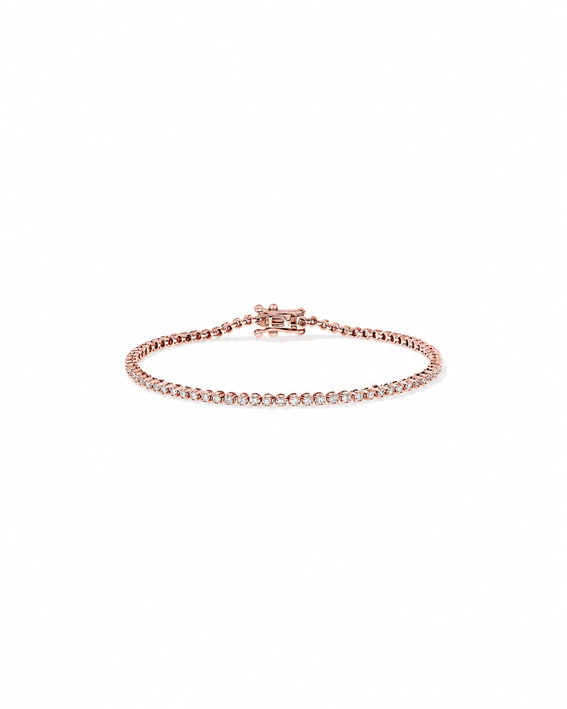 1.00 Carat TW Laboratory-Grown Diamond Tennis Bracelet set in 10kt Rose Gold