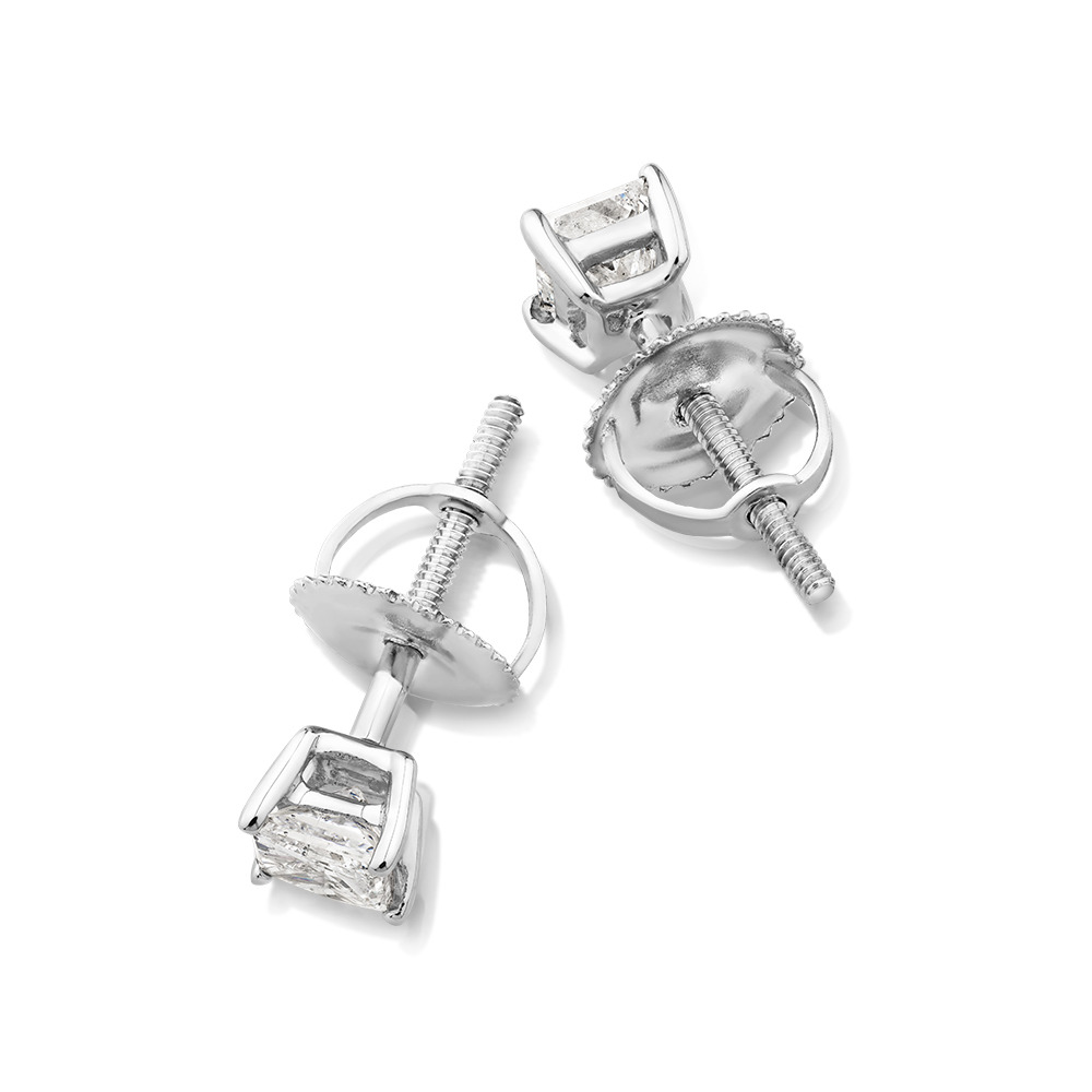 Certified Stud Earrings with 0.46 Carat TW of Diamonds in 14kt White Gold