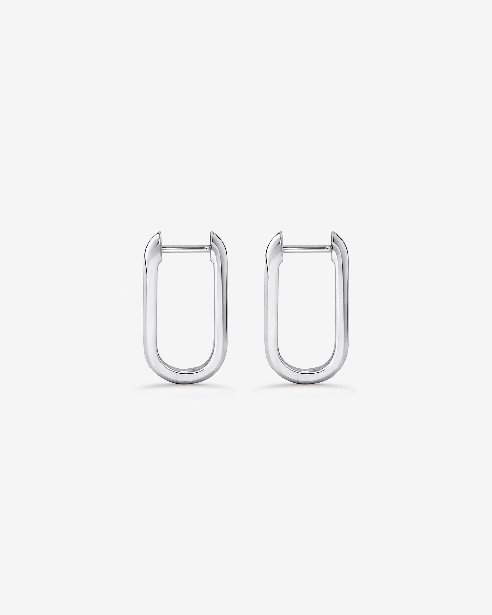 Huggie Paperclip Earrings in Silver