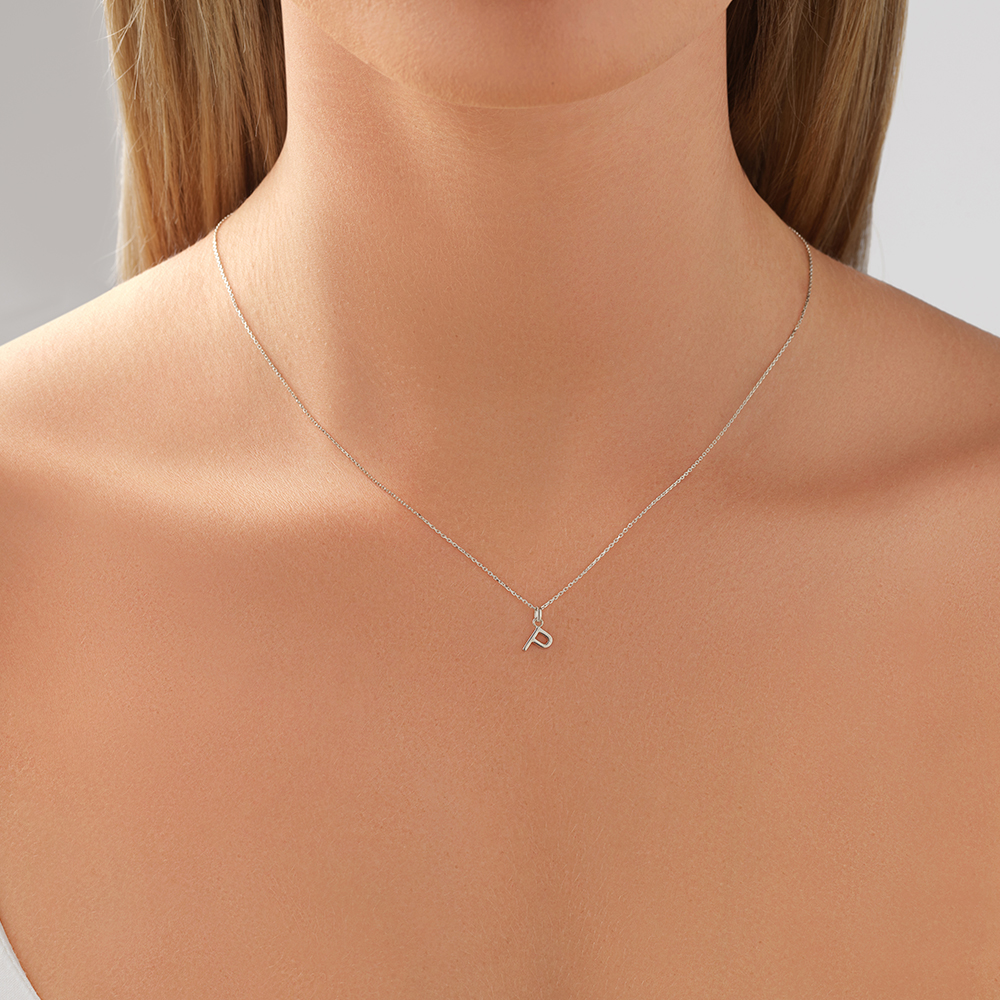 "P" Initial Pendant in Sterling Silver