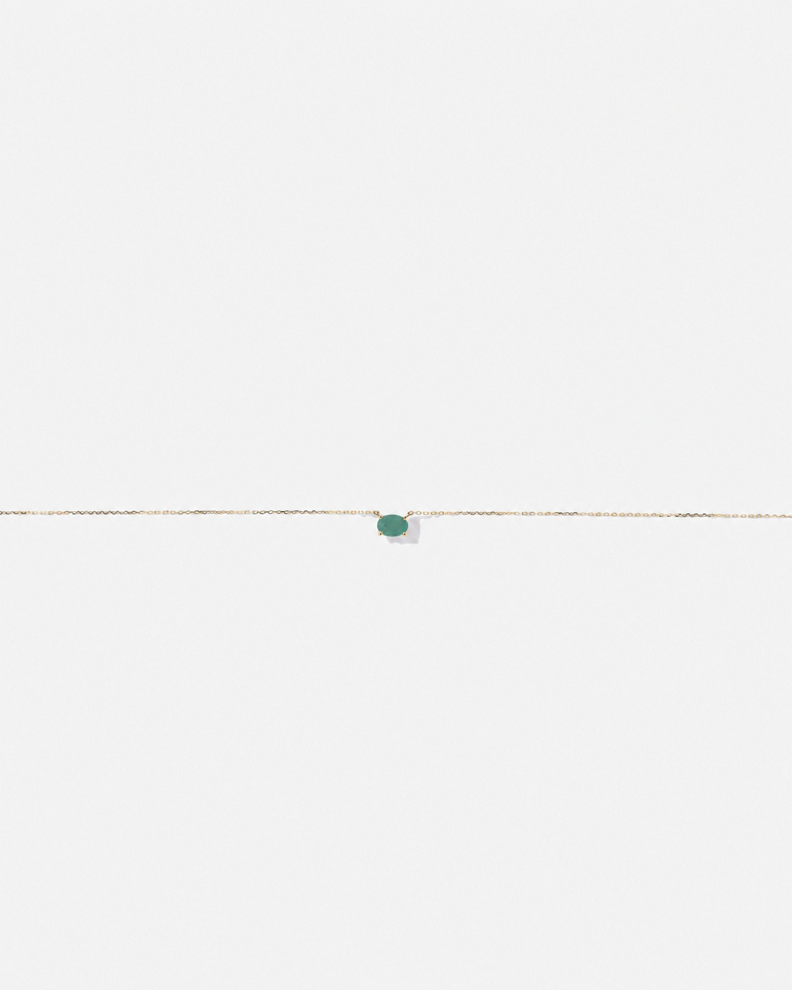 Oval East-West Emerald Necklace in 10kt Yellow Gold