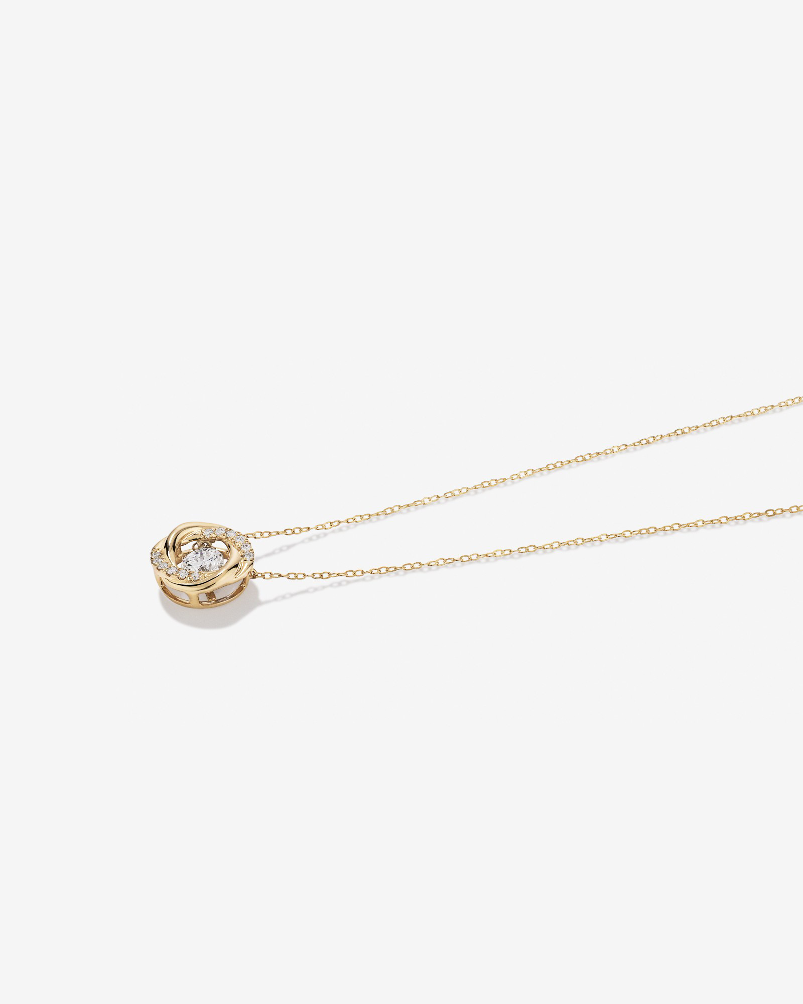 Pendentif tourbillonnant de laboratoire Lume avec 0,60 carat TW de diamants cultivés en laboratoire en or jaune 10 kt