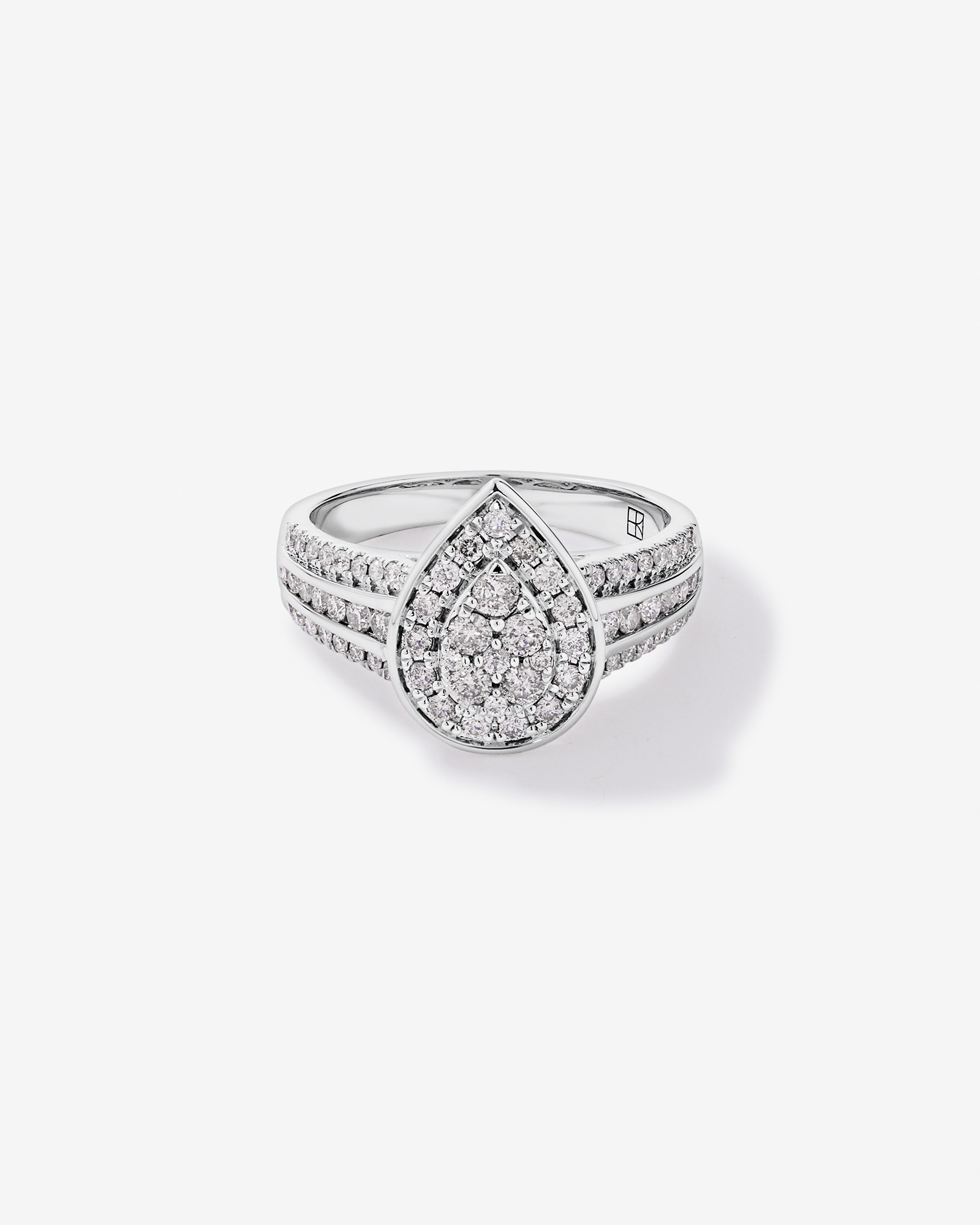 Carat TW Pear-Shaped Diamond Cluster Ring Sterling Silver