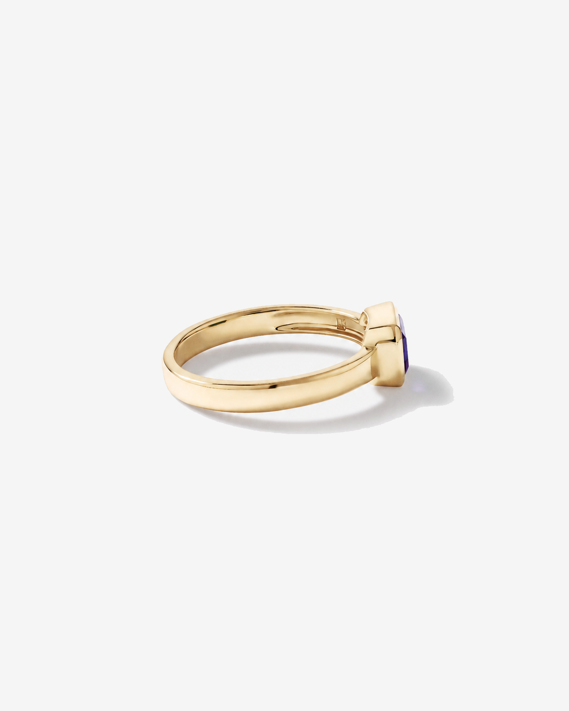 Amethyst Bezel Ring 10kt Yellow Gold