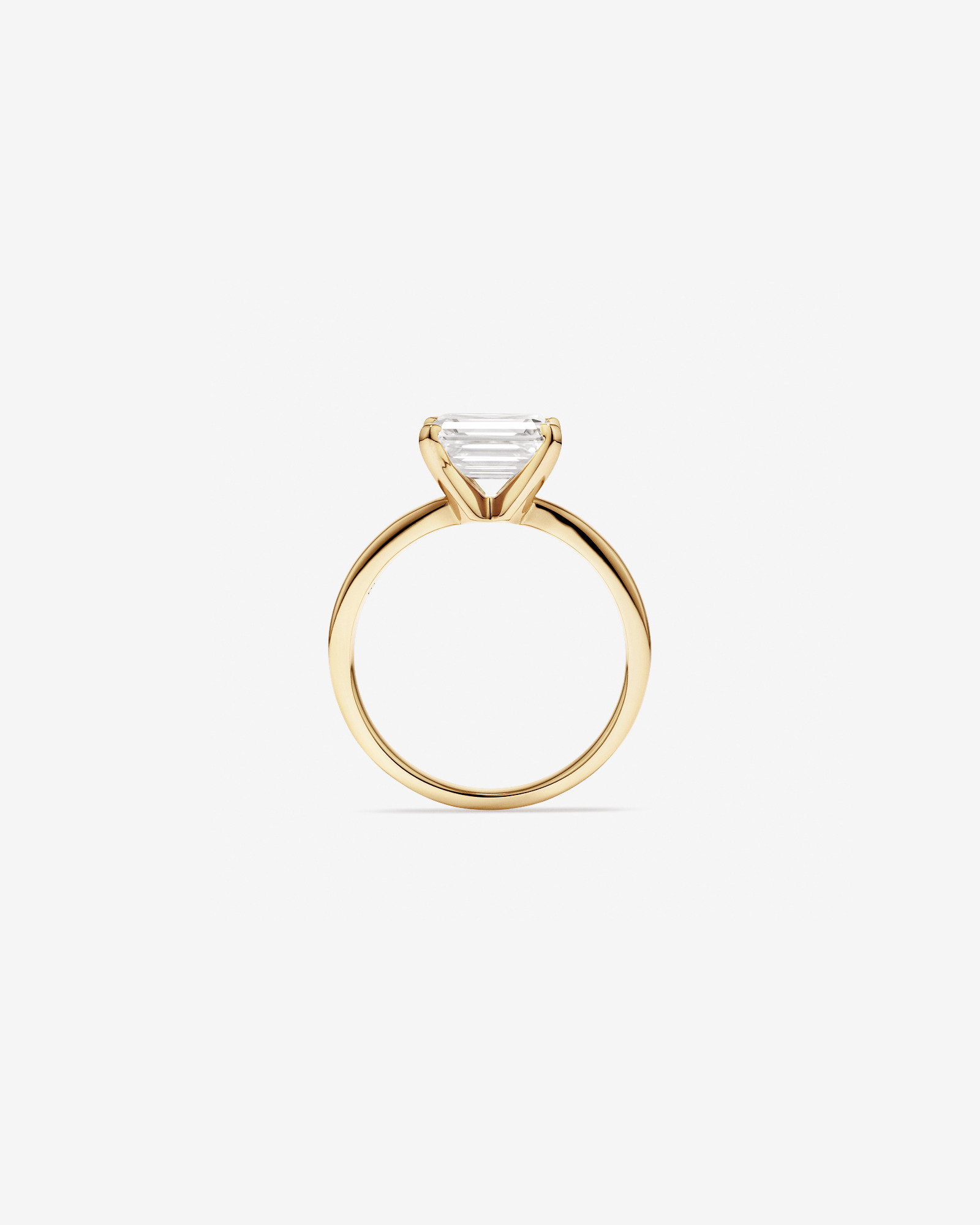 2.00 Carat TW East West Emerald Cut Lab-Grown Diamond Solitaire Engagement Ring 14kt Yellow Gold