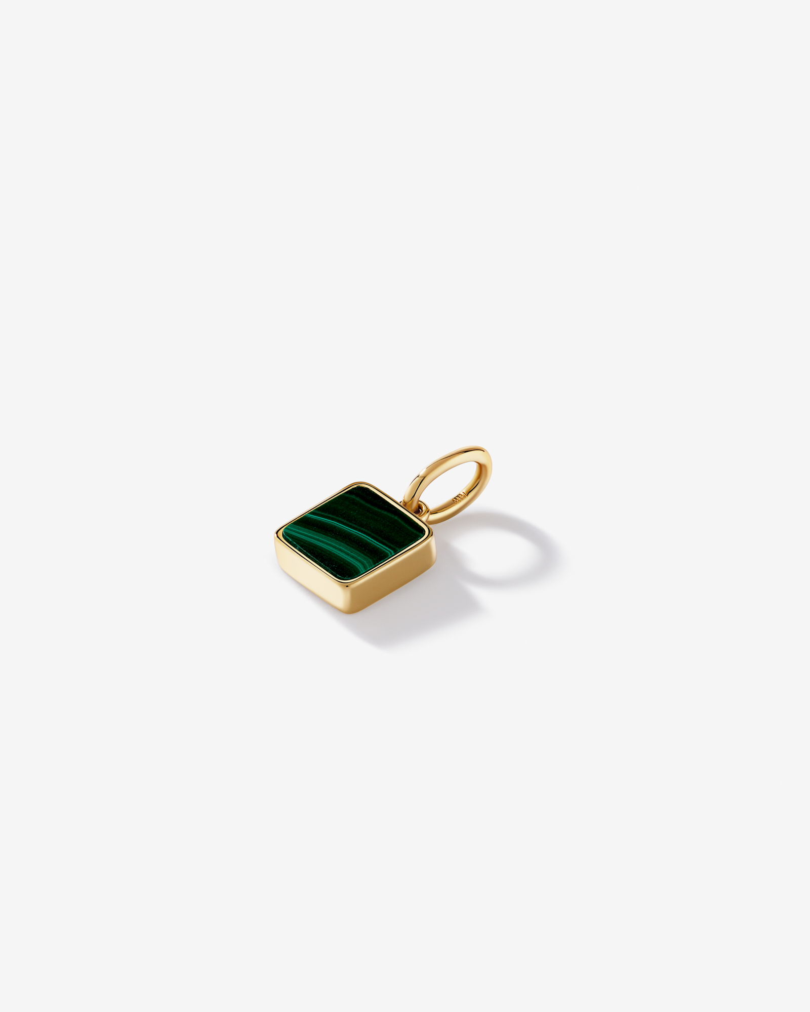 Malachite Square Pendant in 18kt Vermeil