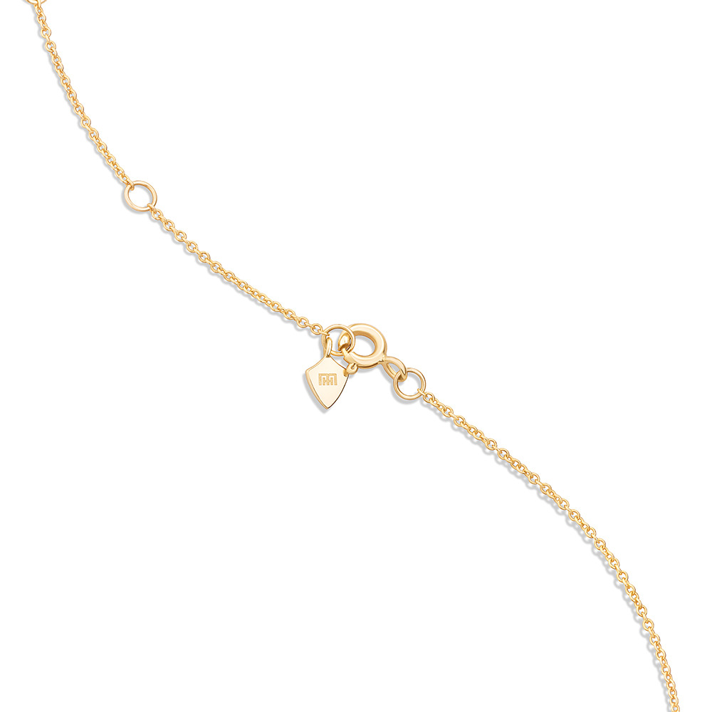 Necklace with Opal & 0.15 Carat TW of Diamonds in 10kt Yellow Gold
