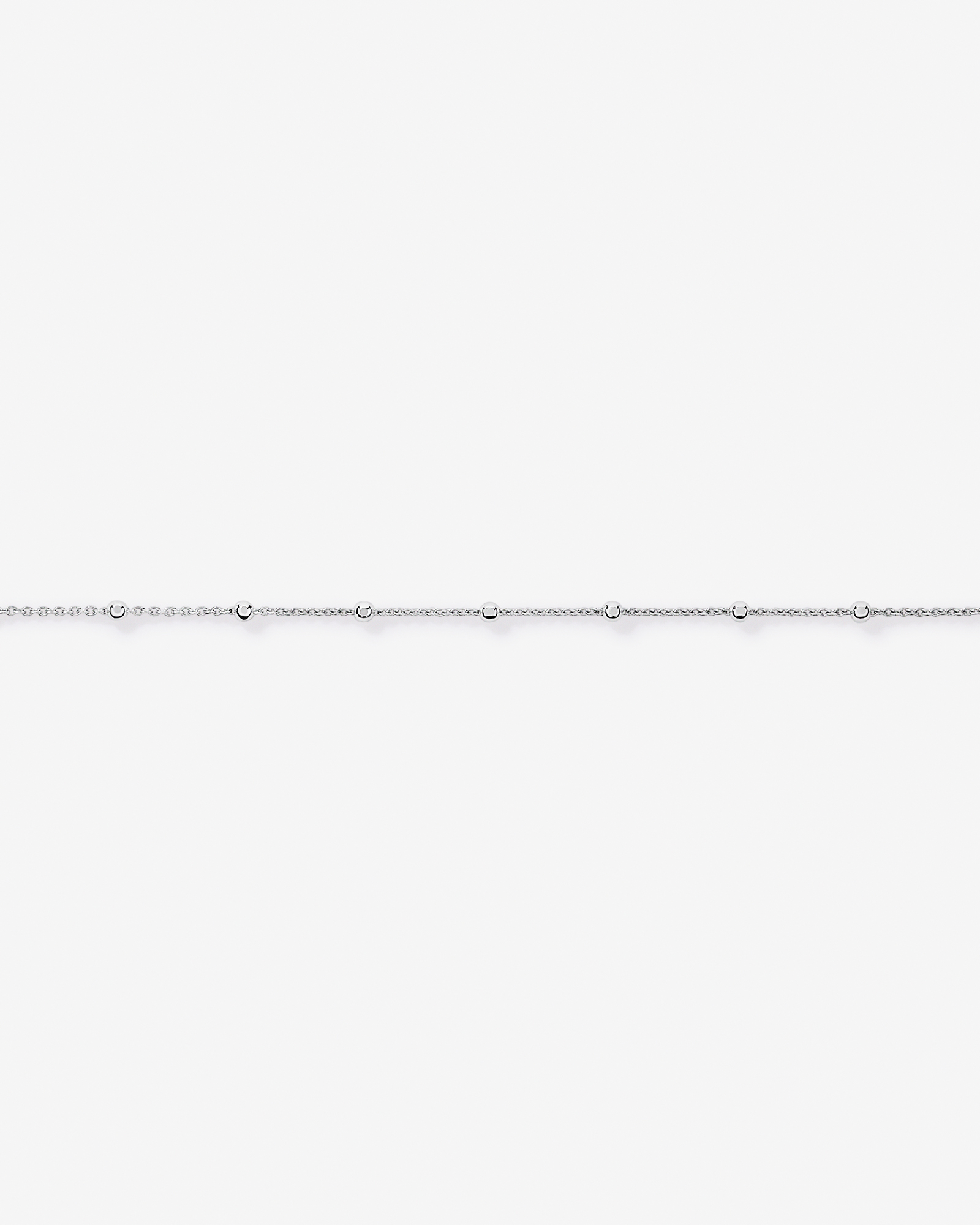 Chaîne de station à perles taillées diamantées de 50 cm (20") en argent sterling