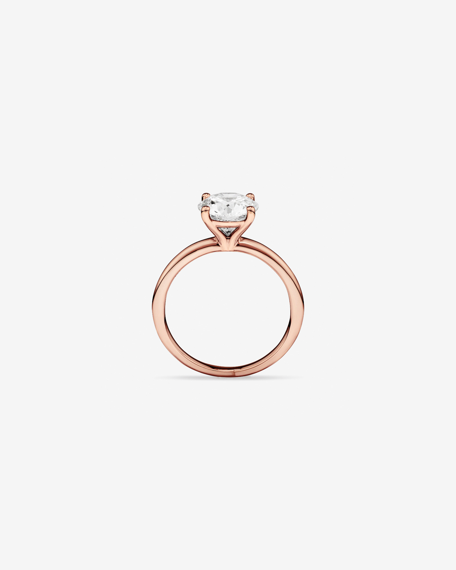 Bague de fiançailles solitaire ronde en diamant brillant laboratoire TW 2 carats or rose 14