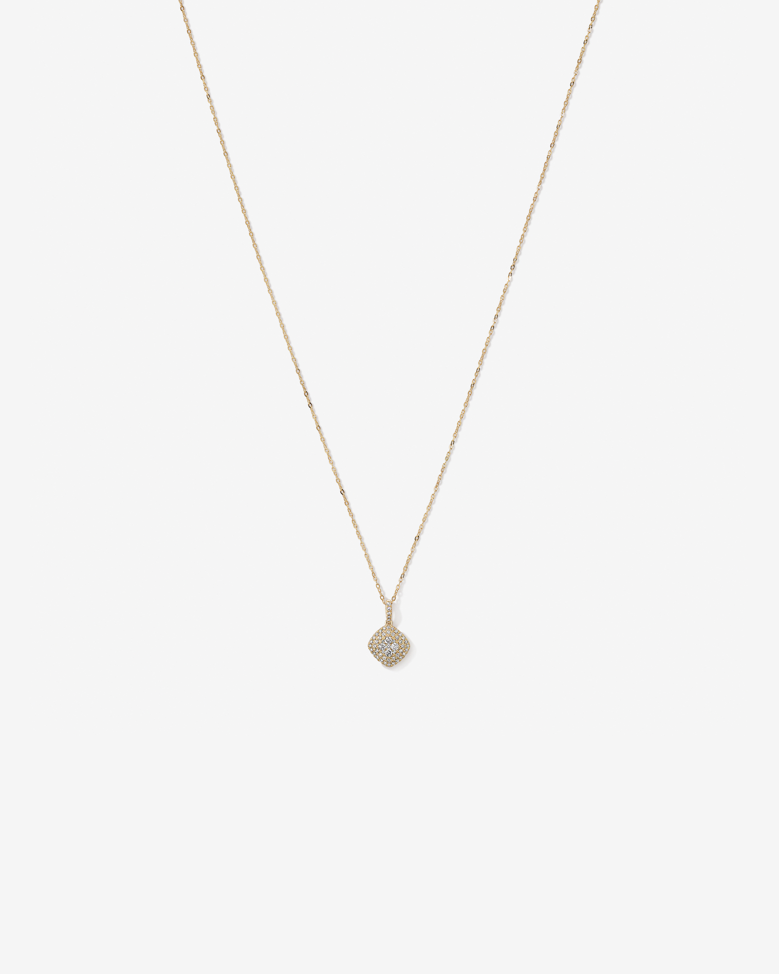 0.30 Carat TW Cushion Shaped Diamond Cluster Pendant Necklace in 10kt Yellow Gold