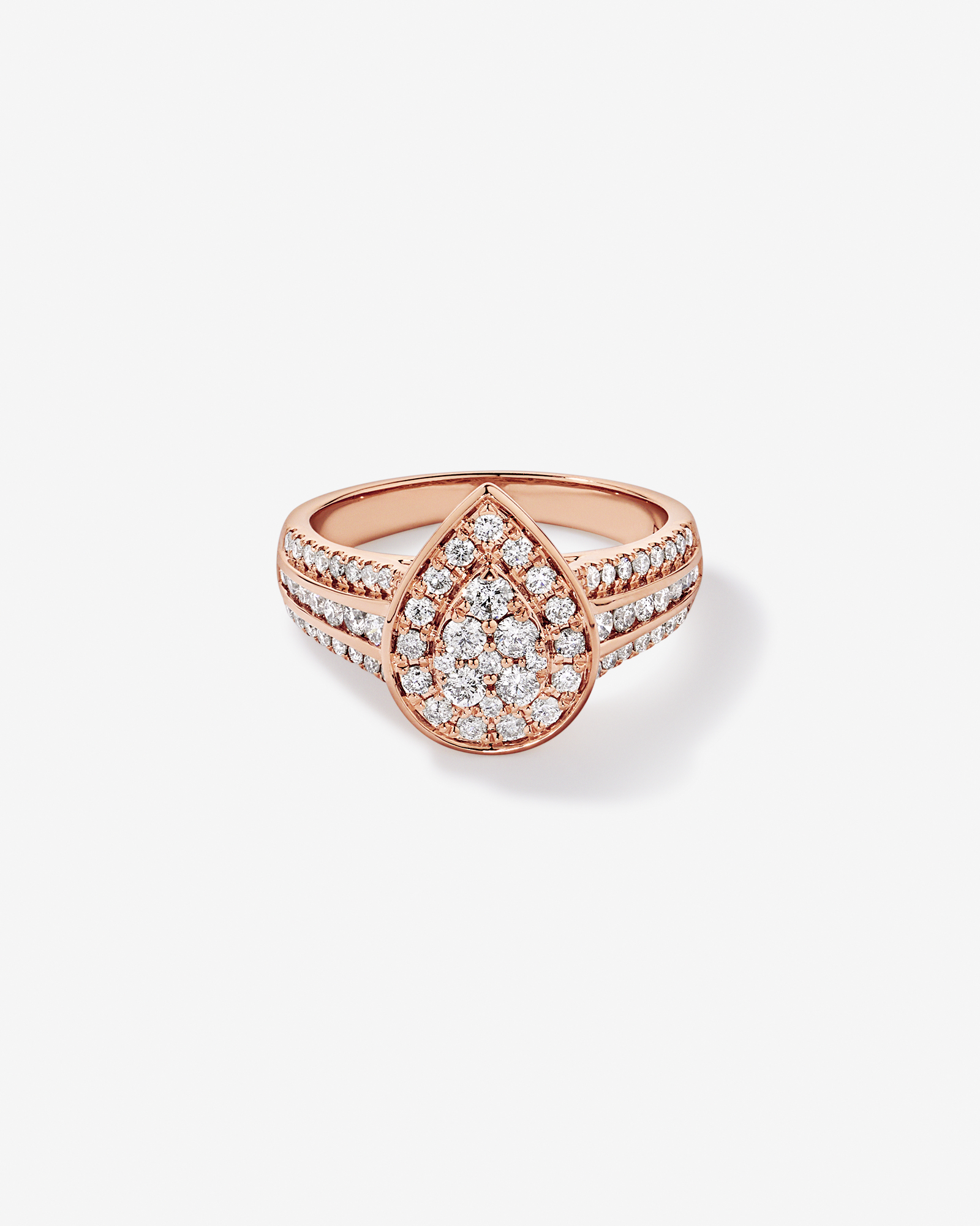 0.85 Carat TW Pear-Shaped Diamond Cluster Ring 10kt Rose Gold
