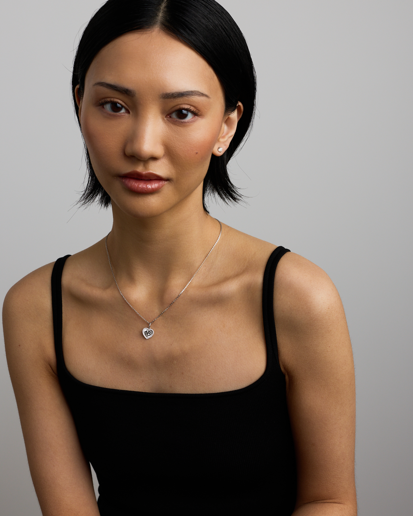 Pendentif cœur rayon de soleil 16 mm avec zircon cubique en argent sterling