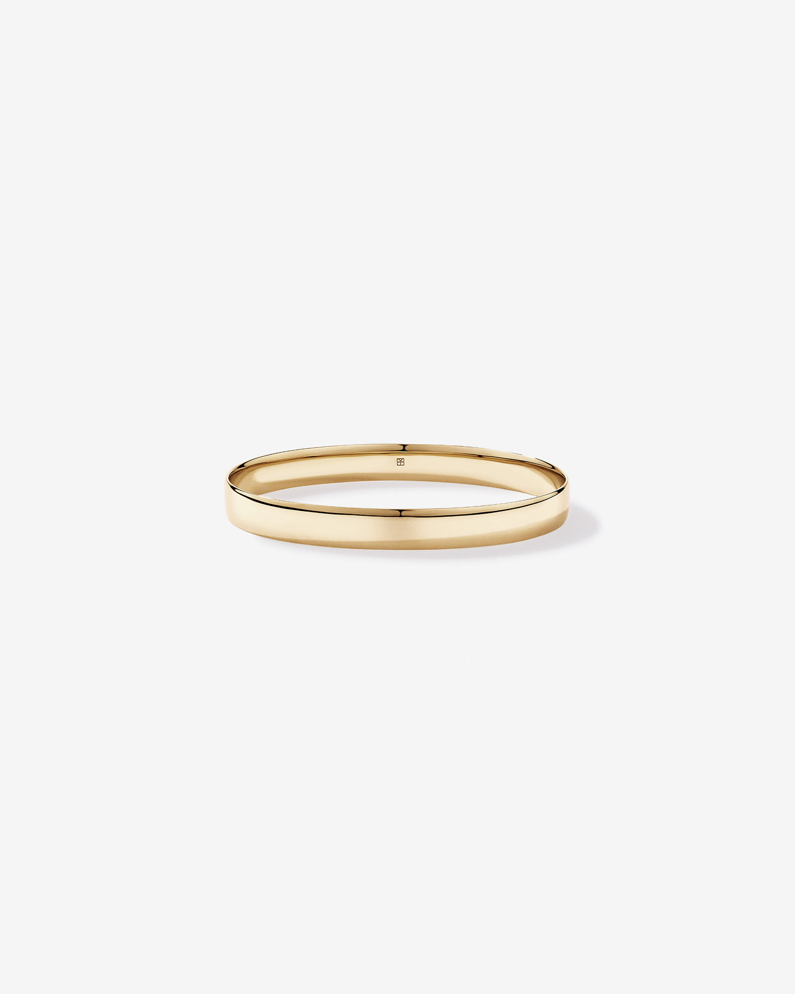 Wide Oval Bangle in 10kt Yellow Gold