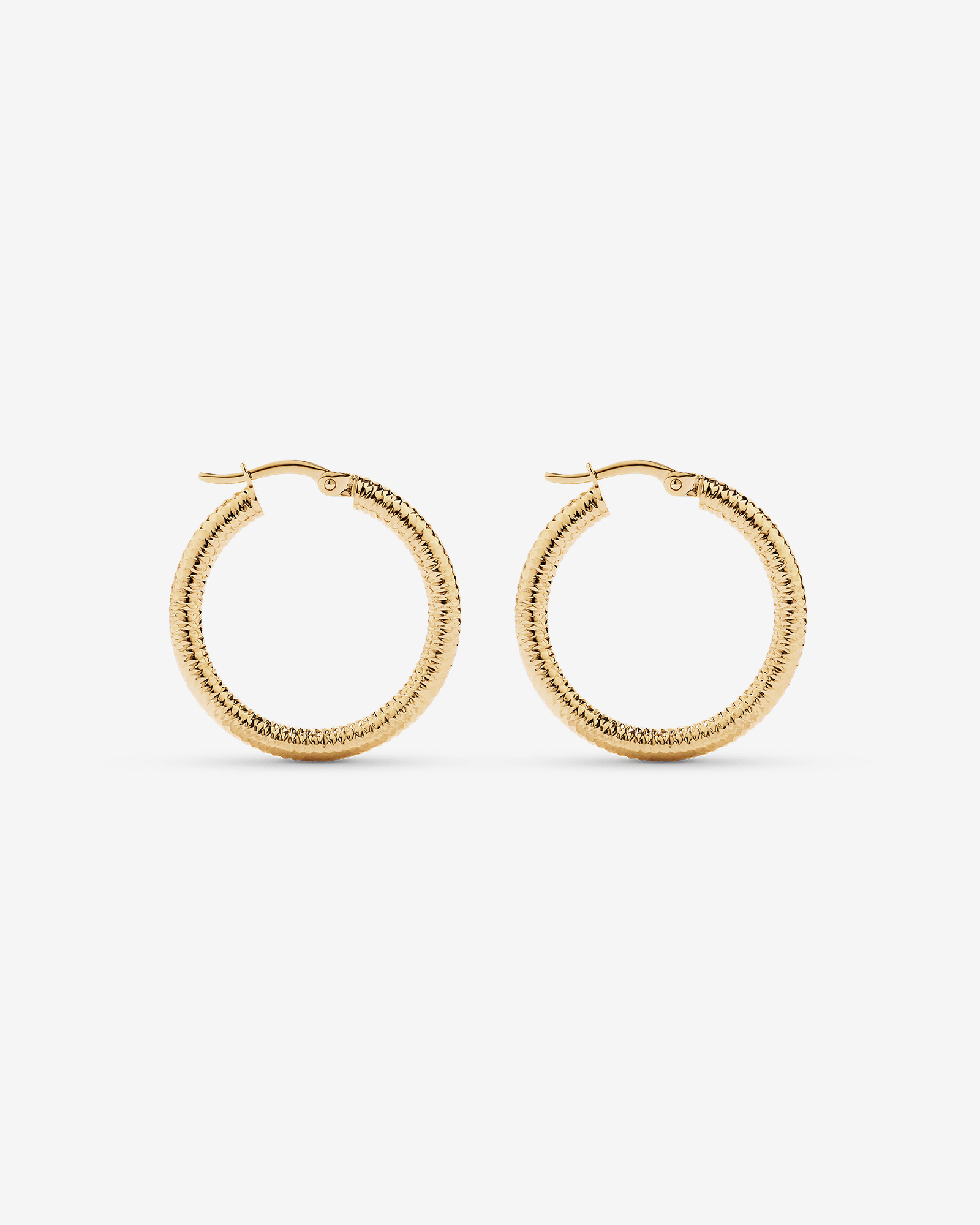 Diamond-Cut Hoop Earrings in 18Kt Vermeil