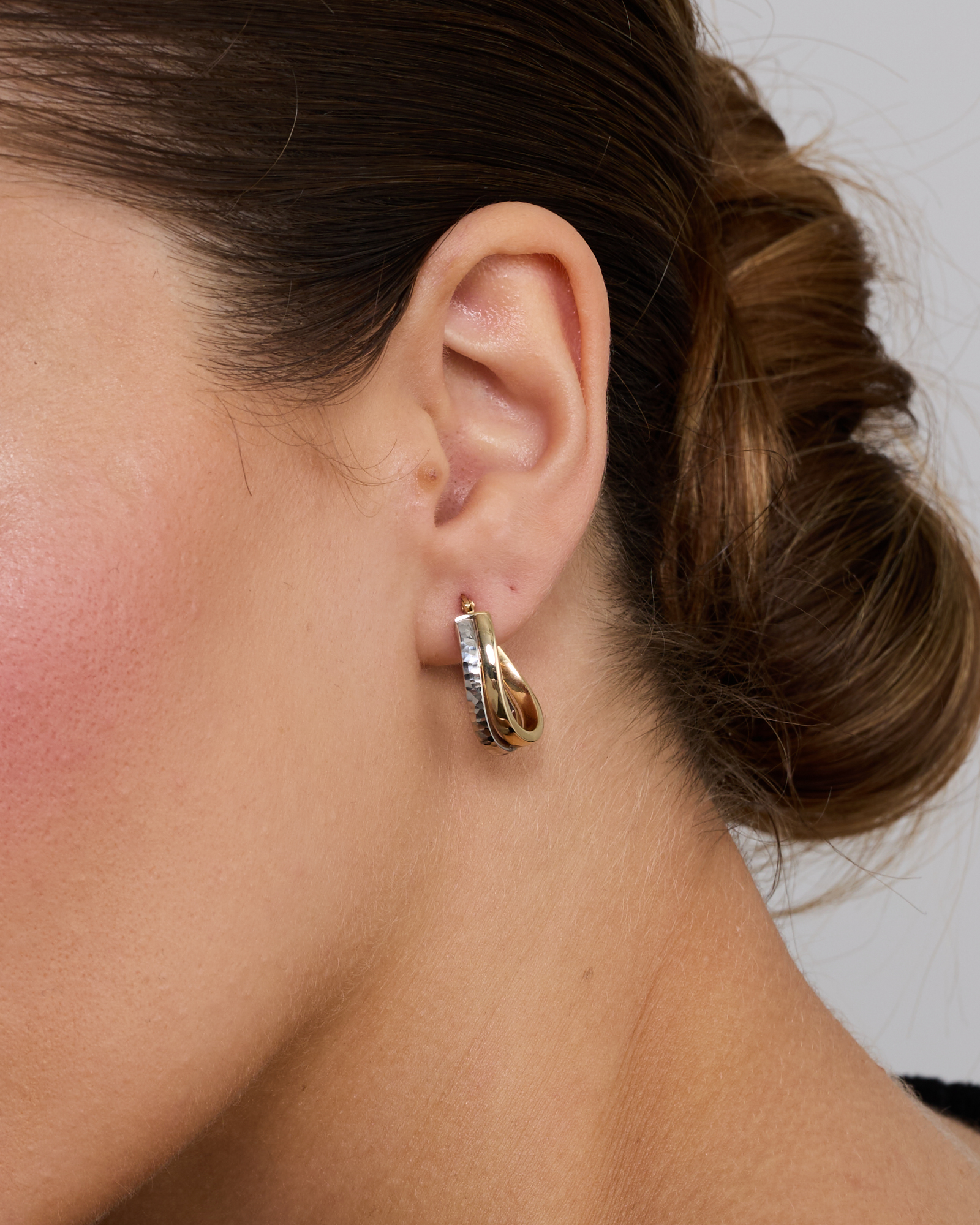 Hoop Earrings in 10kt Yellow & White Gold