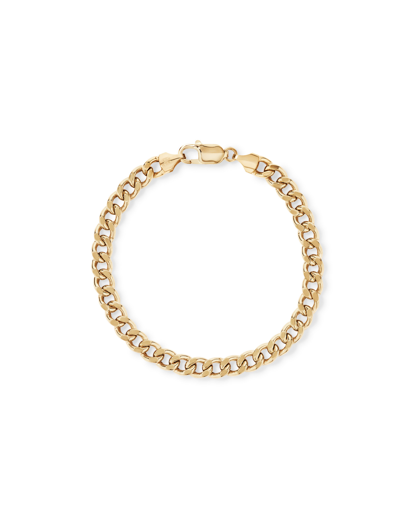17cm (22") 6.8mm Width Semi Solid Diamond Cut Curb Bracelet in 10kt Yellow Gold