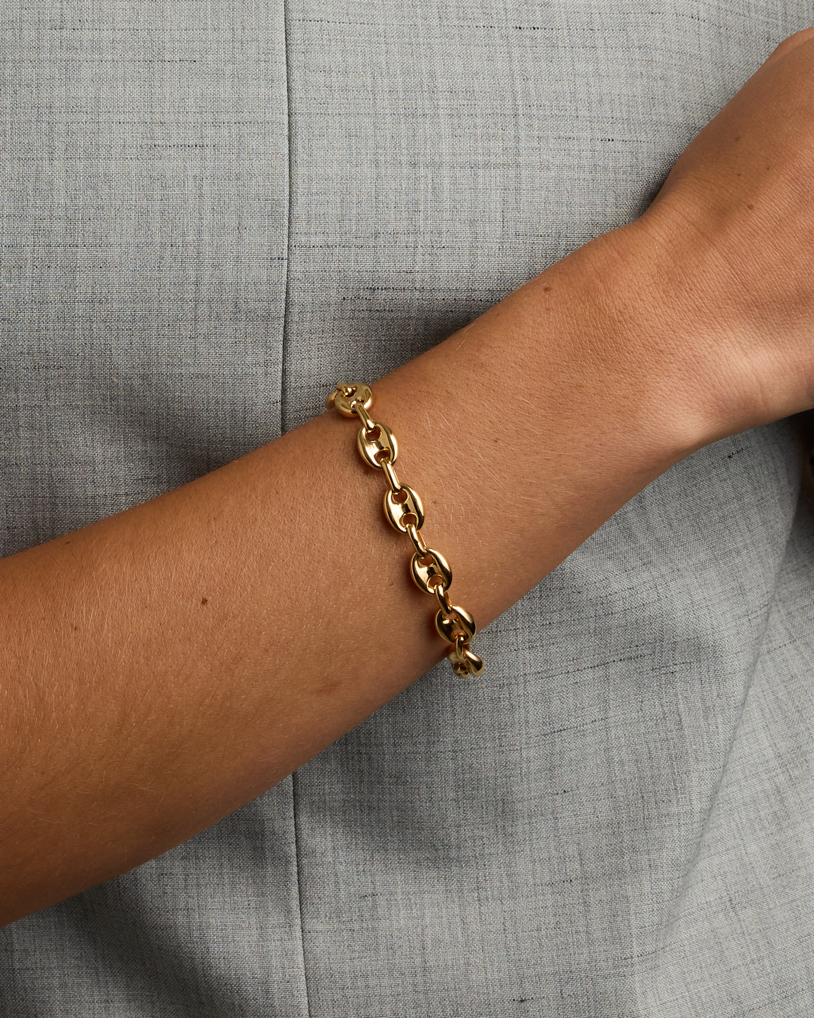 Puff Anchor Bracelet in 18kt Gold Vermeil