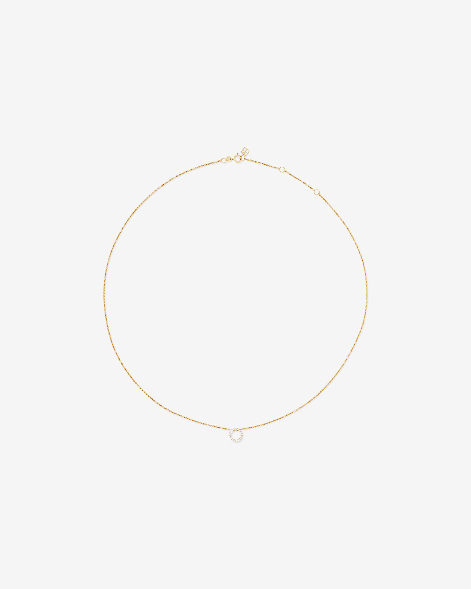 Circle Necklace & Earring Set in 18kt Vermeil with Cubic Zirconia