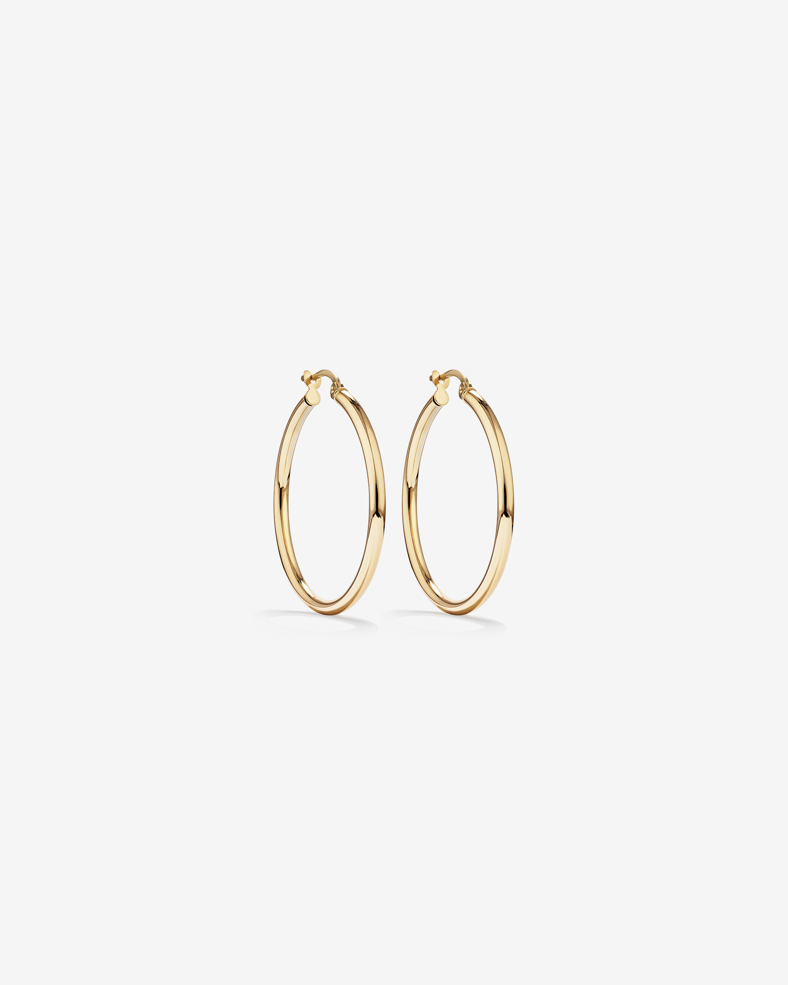 25mm Round Hoop Earrings 10kt Yellow Gold