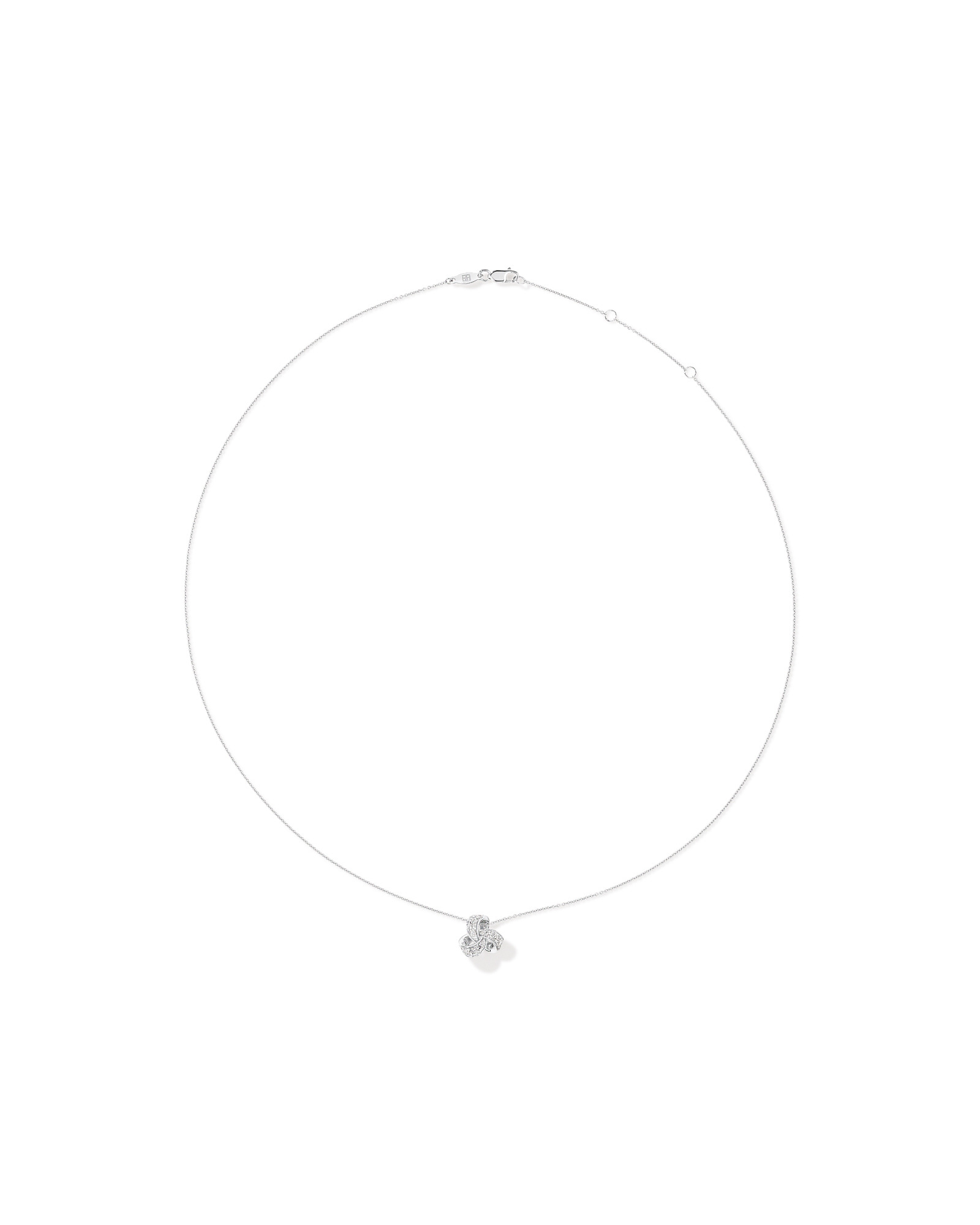 Collier Pendentif Nœud En Zircon Cubique En Argent Sterling