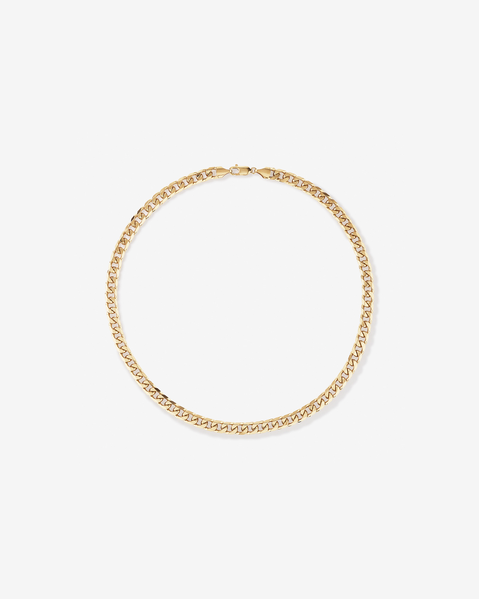 55cm (22") 8mm Width Solid Concave Bevelled Curb Chain in 10kt Yellow Gold