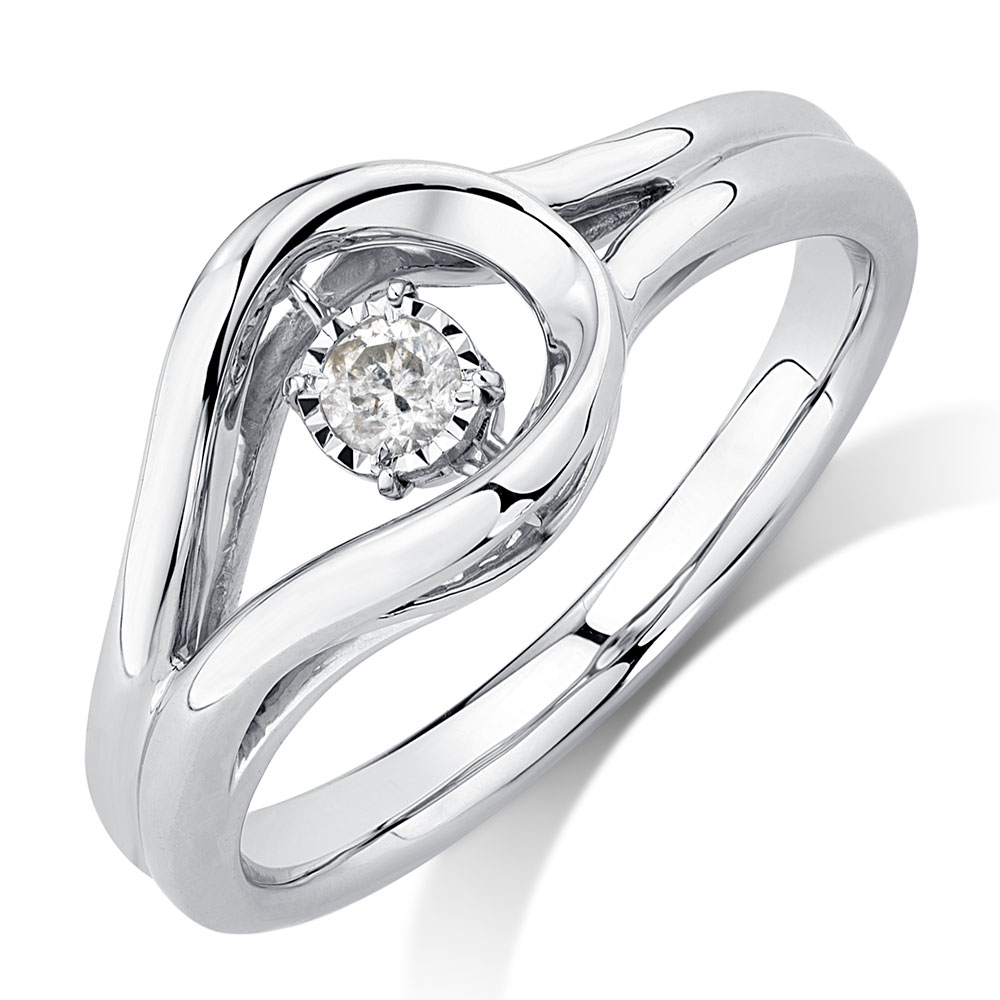 Everlight Ring with Diamonds in Sterling Silver