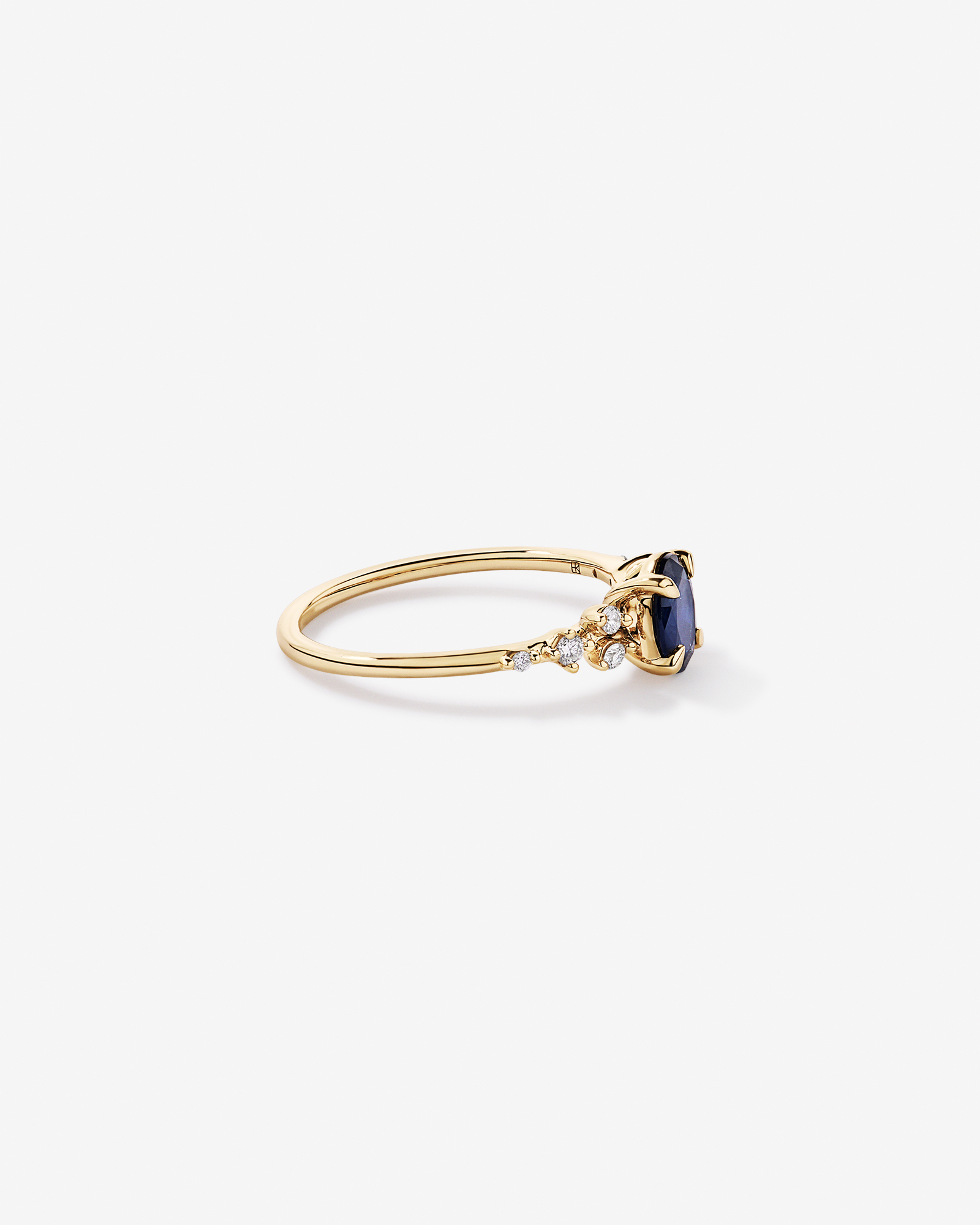 Sapphire and 0.12 Carat TW Diamond Ring 10kt Yellow Gold