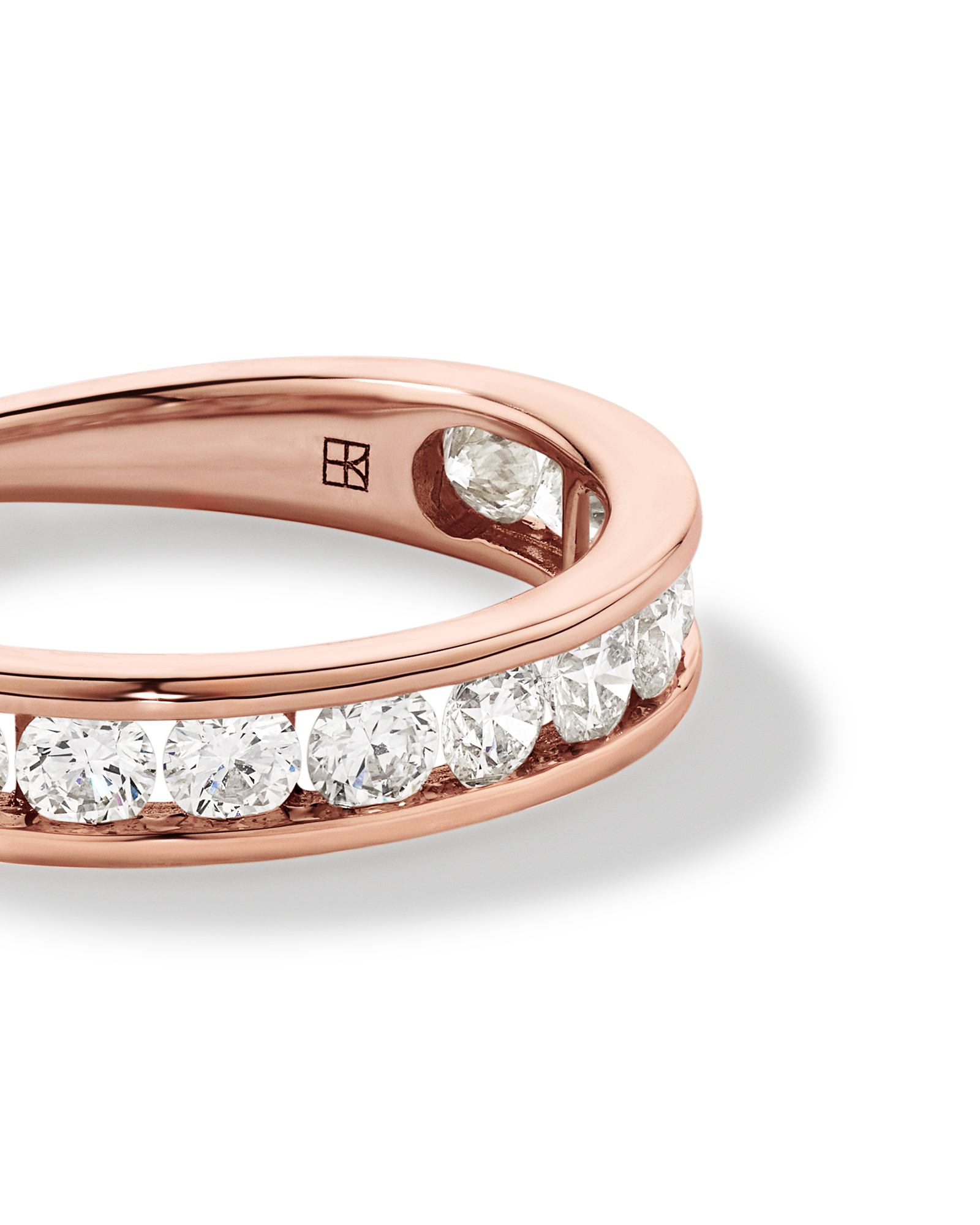 1.00 Carat TW Channel Set Round Brilliant Laboratory-Grown Diamond Wedding Ring in 14kt Rose Gold