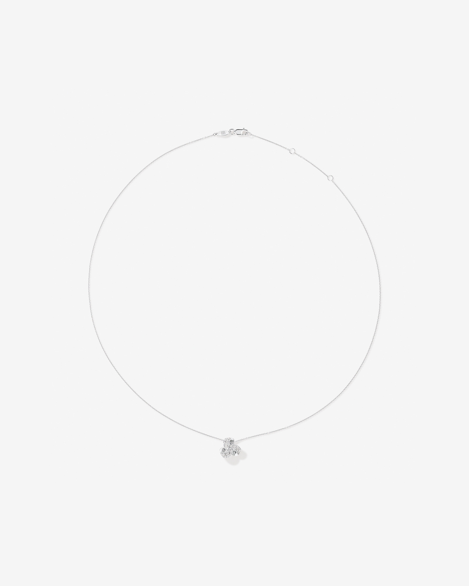 Collier Pendentif Nœud En Zircon Cubique En Argent Sterling