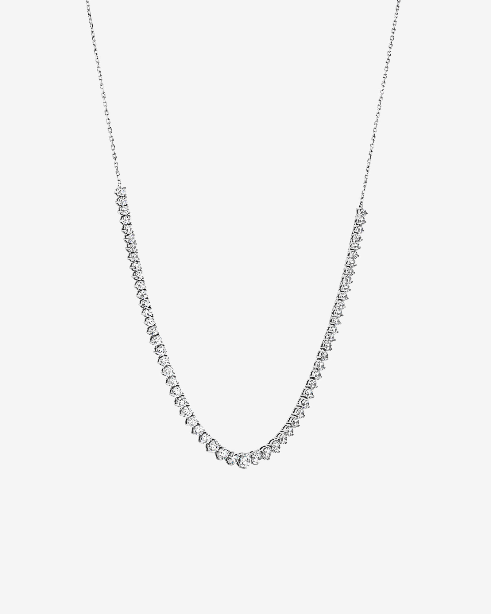 Collier Tennis et Chaîne Câble en Zircon Cubique en Argent Sterling