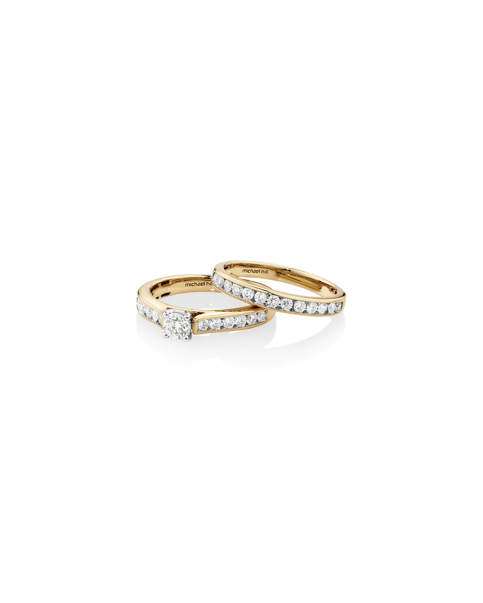 Bridal Set with 1.00 Carat TW of Diamonds in 14kt Yellow & White Gold