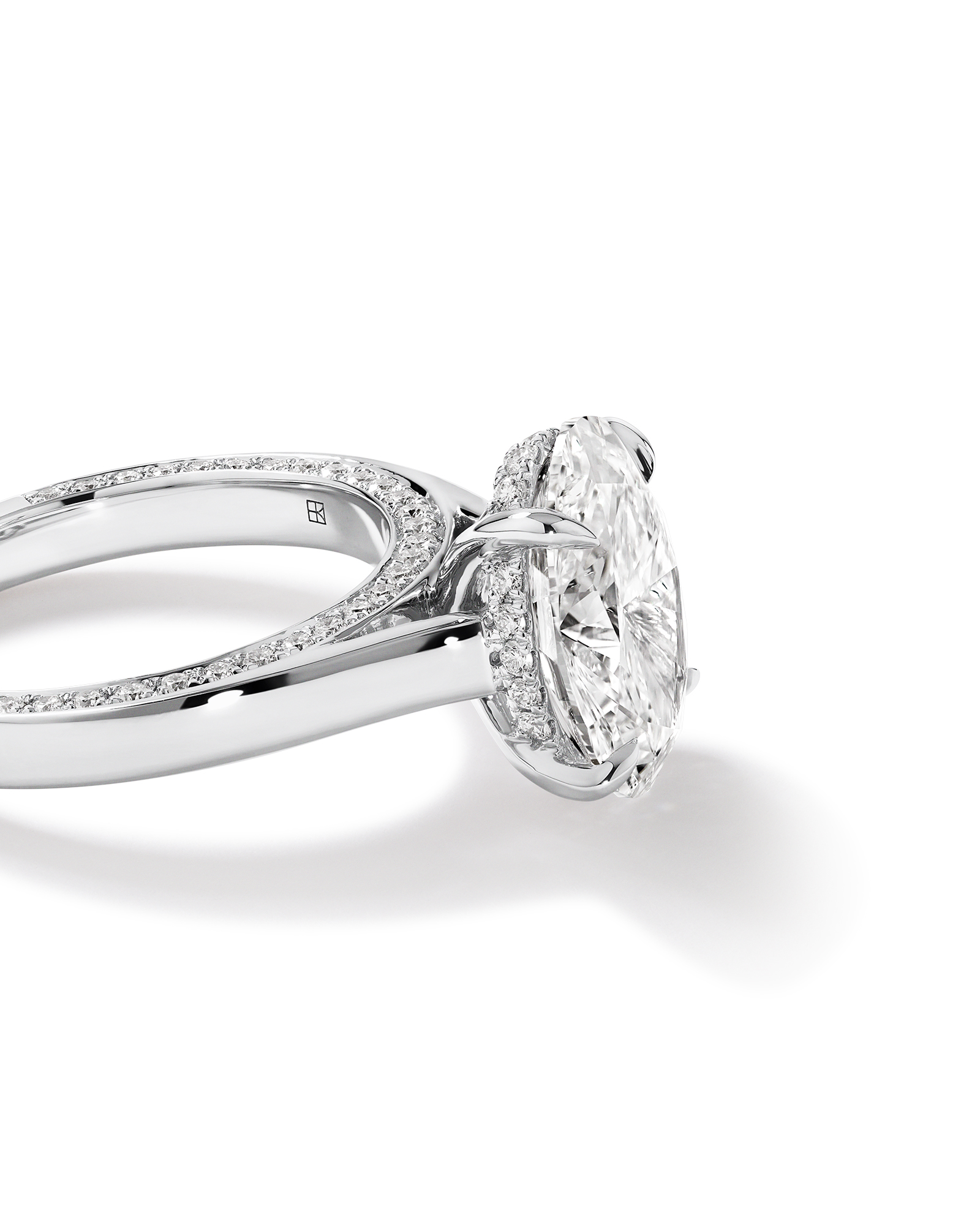 4.47 Carat TW Oval Cut Laboratory-Grown Diamond Engagement Ring in 18kt White Gold