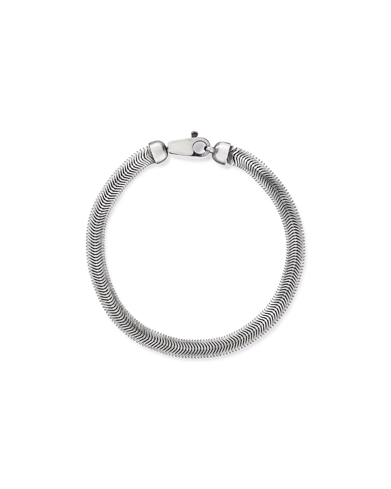 21cm (8") 6.4mm Width Snake Chain Bracelet in Oxidised Sterling Silver