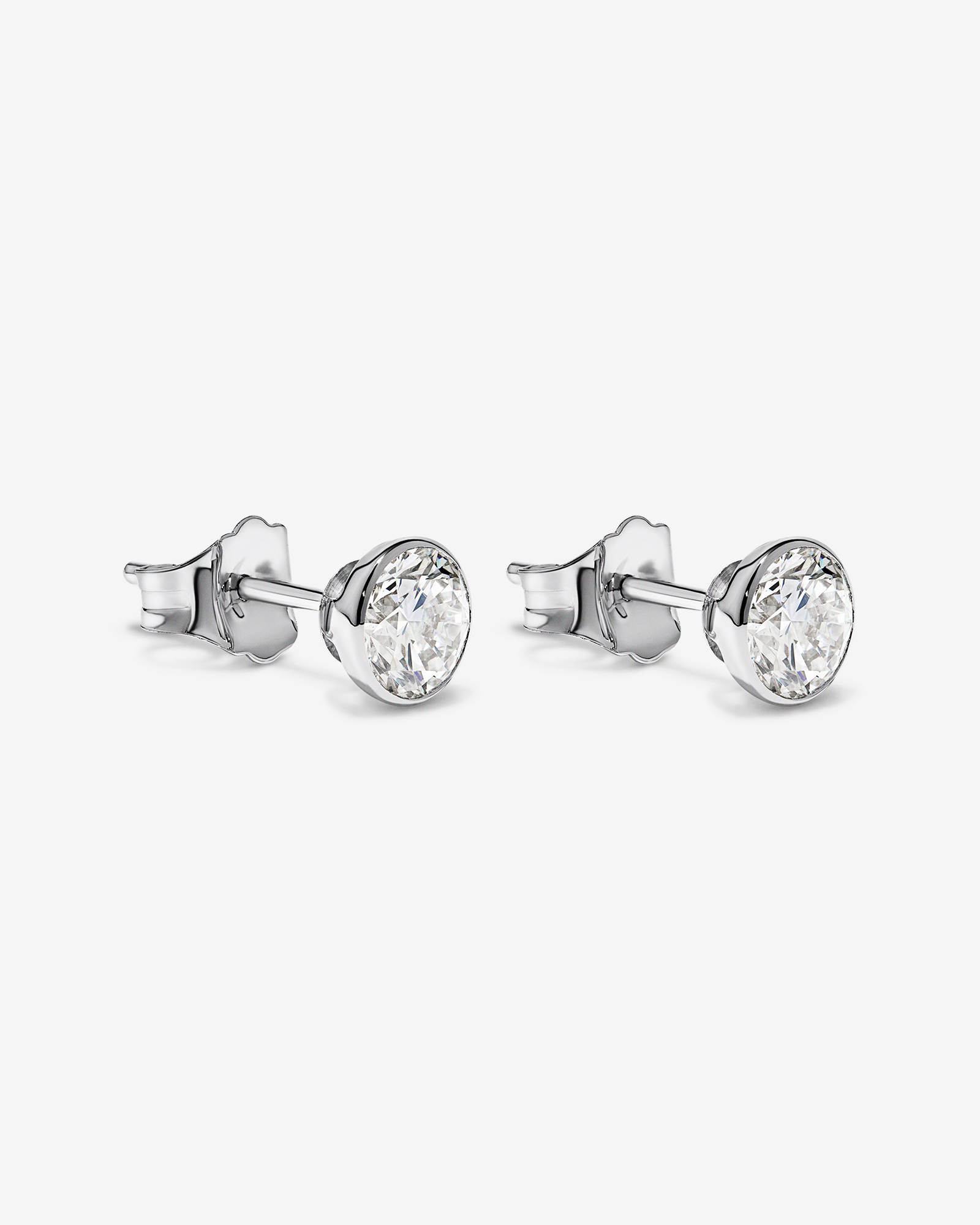 1.00TW Lab Diamond Seemless Stud Earrings in 10kt Gold