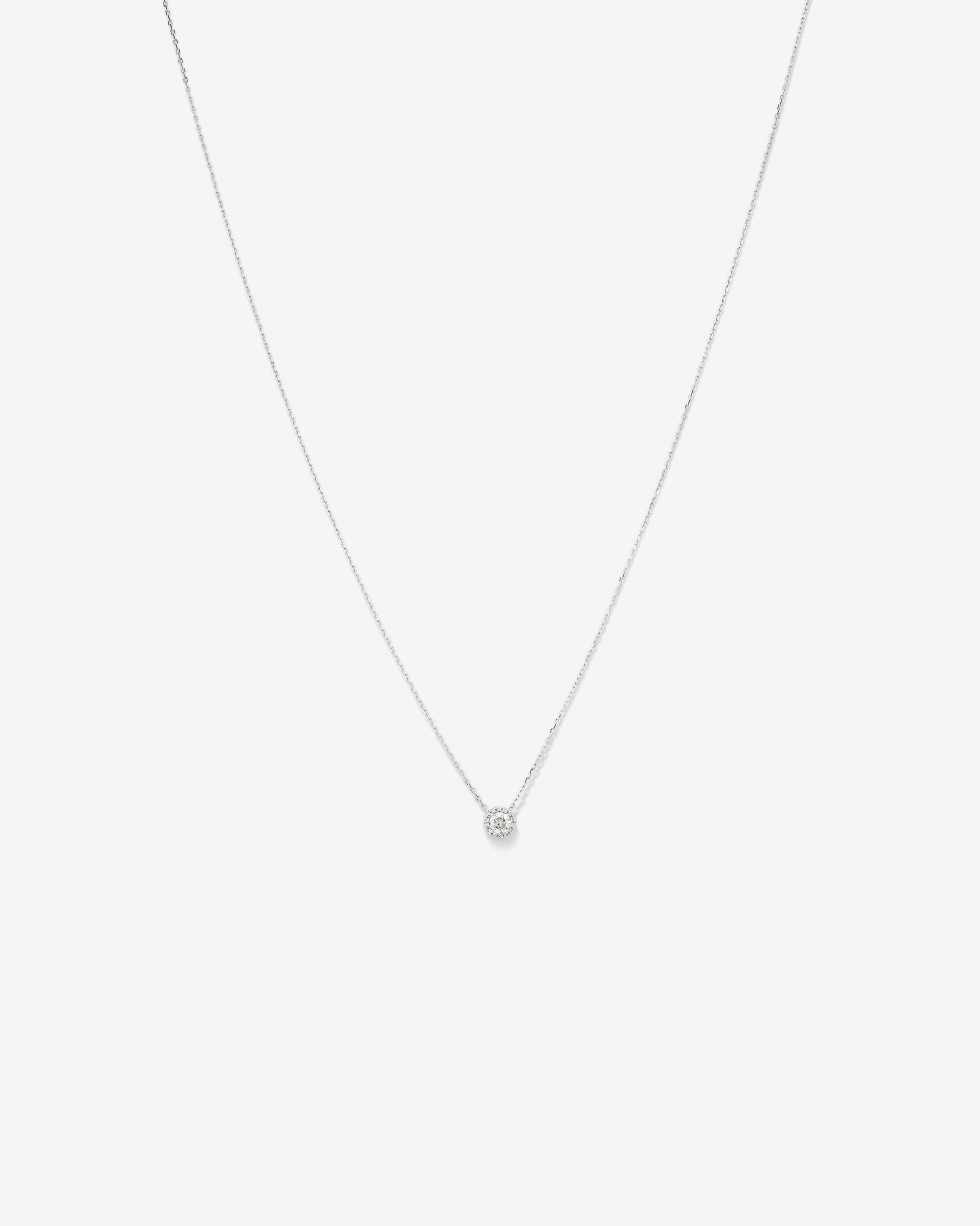 0.22 Carat TW Round Diamond Halo Pendant in 10kt White Gold