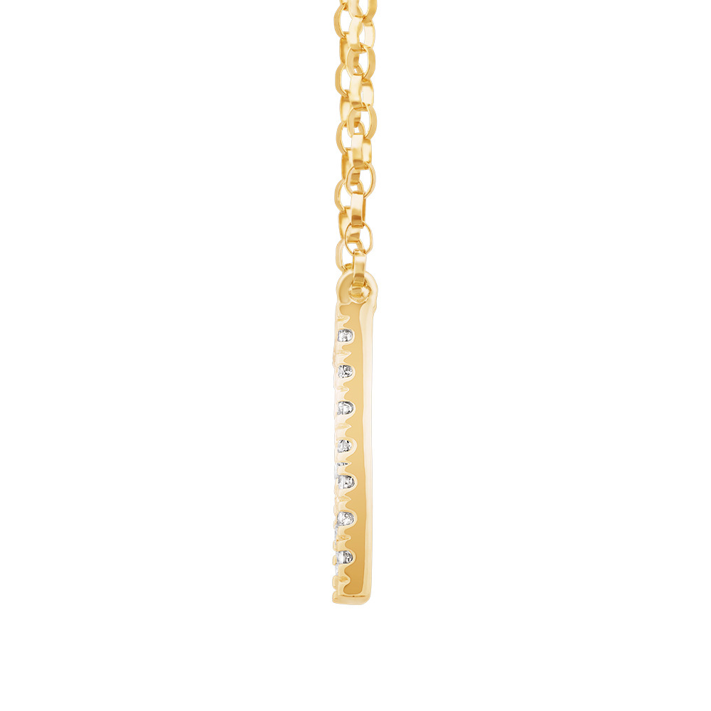 Collier à initiale « N » en or jaune 10 K à diamants totalisant 0,10 ct