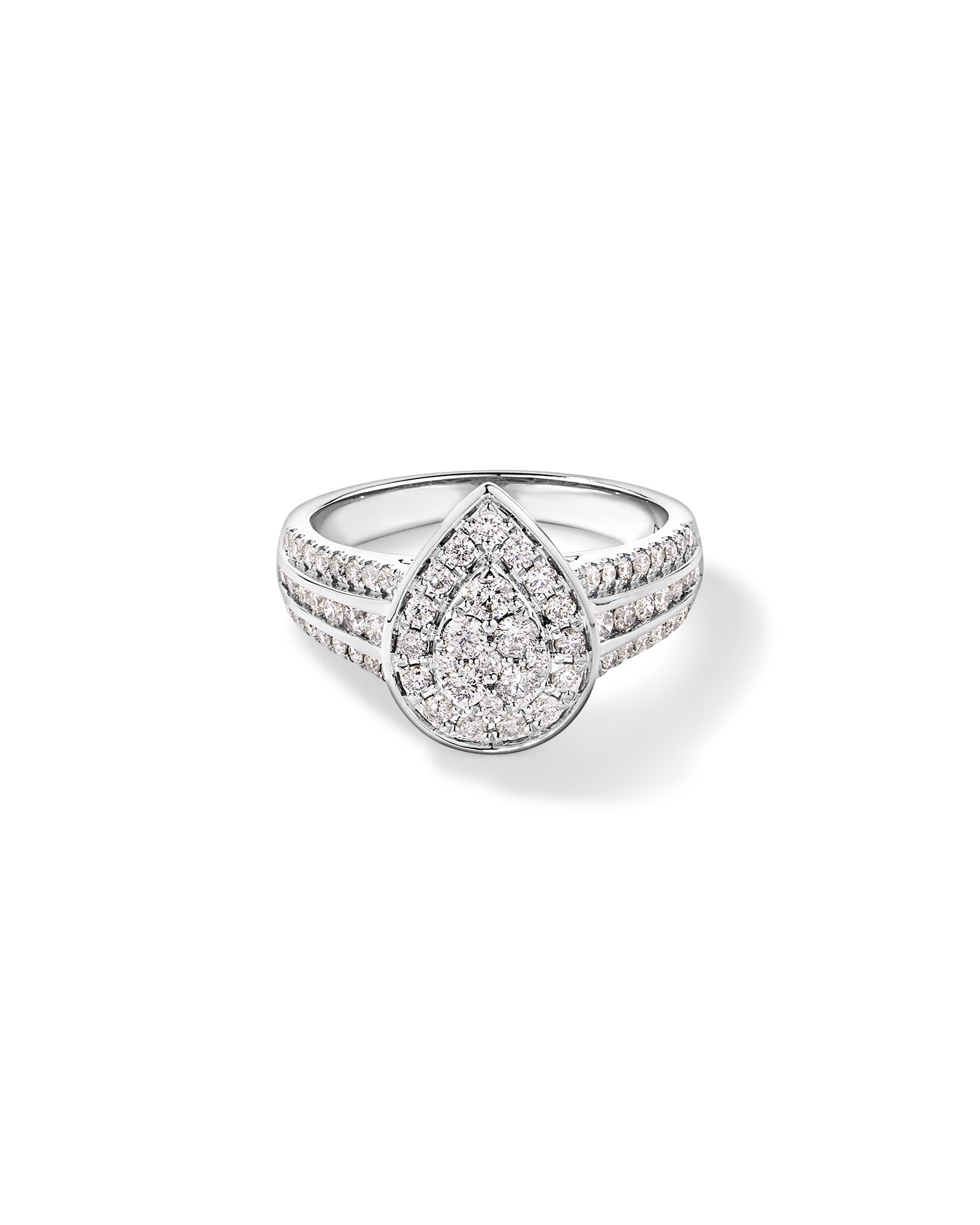 0.85 Carat TW Pear-Shaped Diamond Cluster Ring 10kt Gold