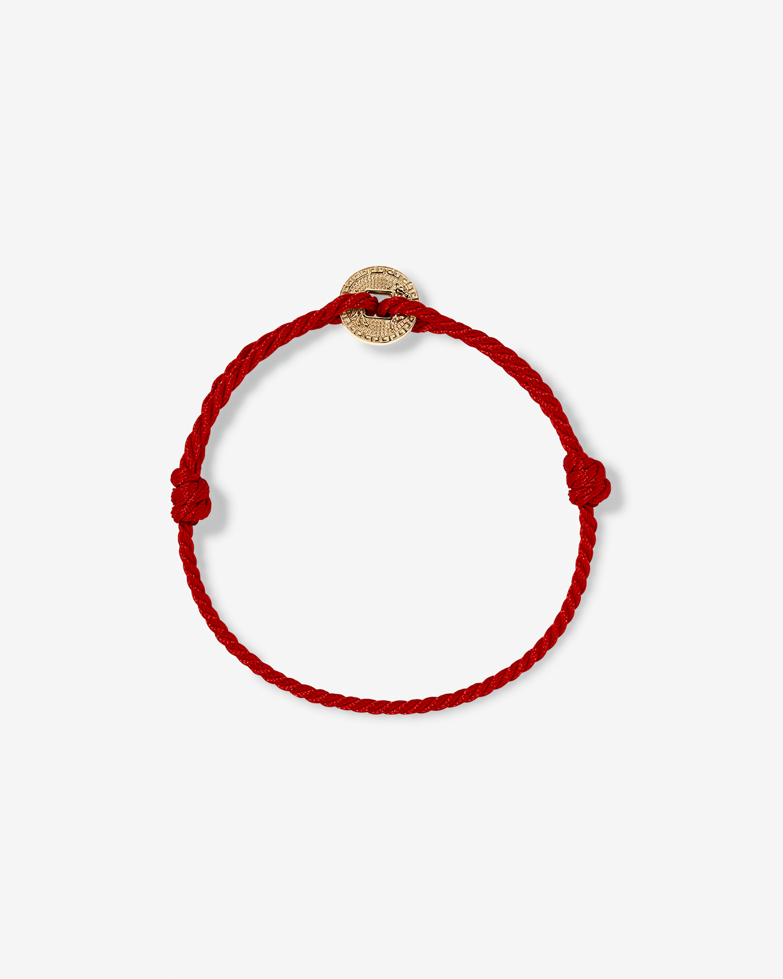 Bracelet pièce Année du Cheval avec cordon rouge en or jaune 10 ct