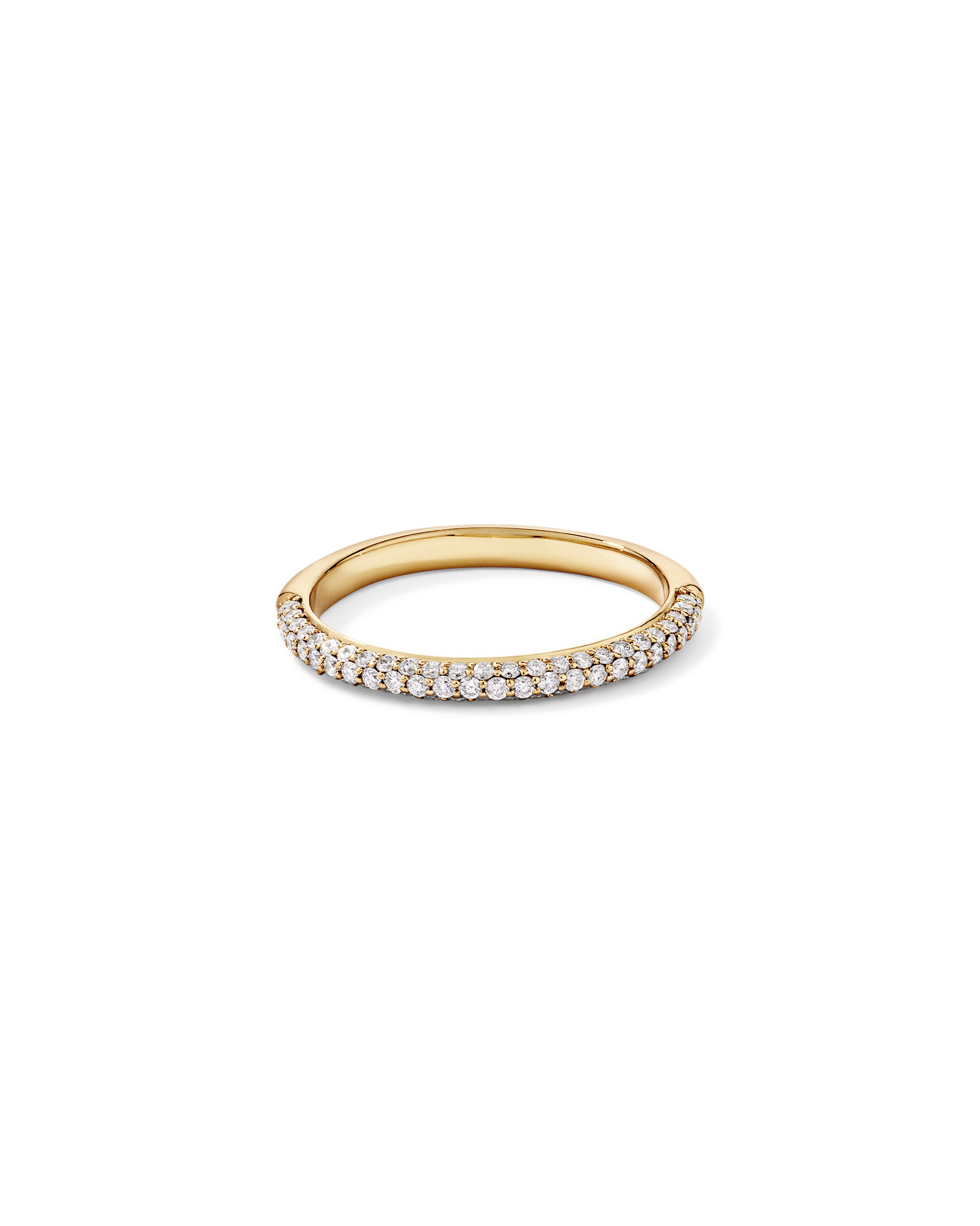 0.40TW Round Brilliant Pavé Diamond Wedding Band 14kt Yellow Gold