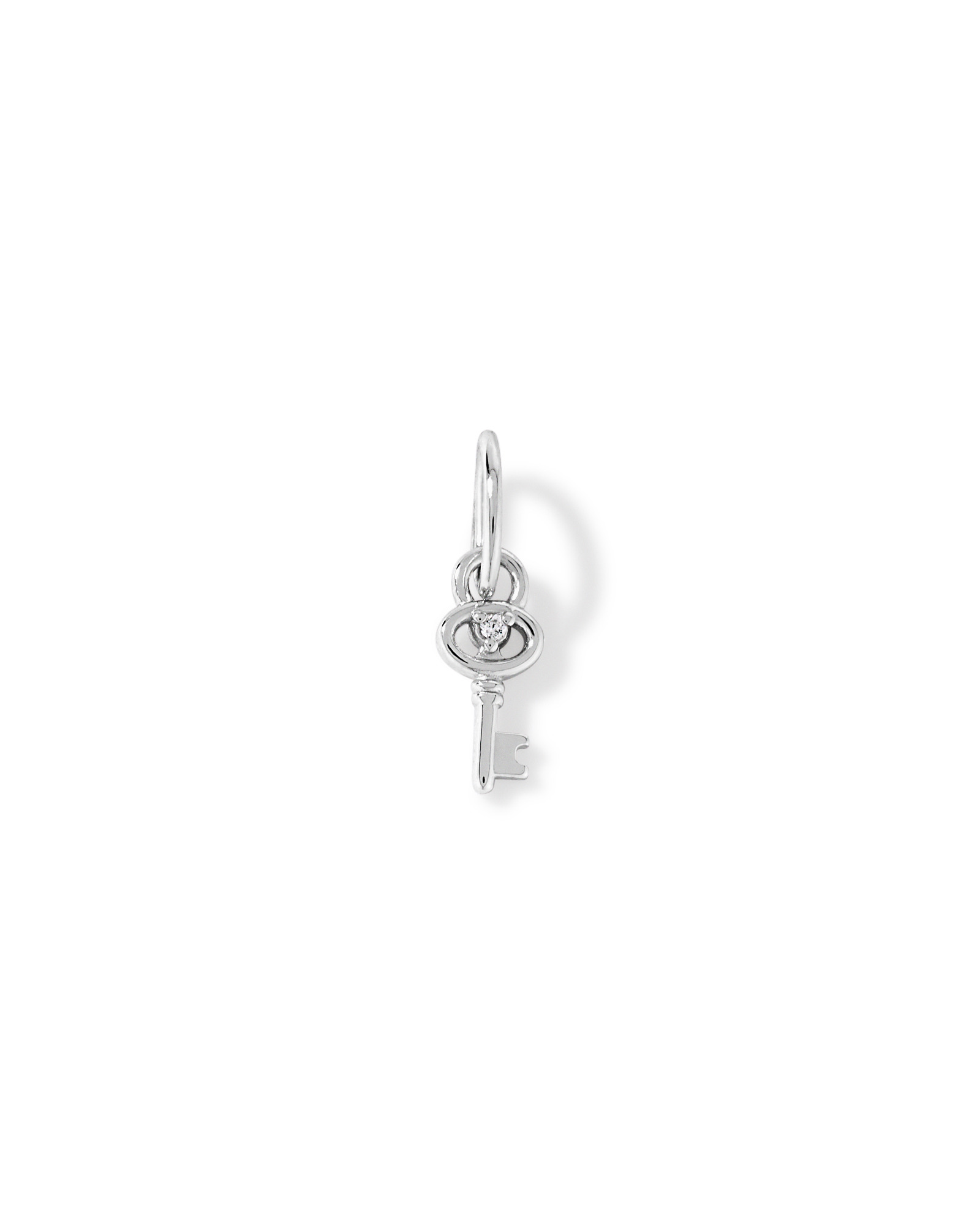 Key Micro Pendant with Cubic Zirconia in Sterling Silver