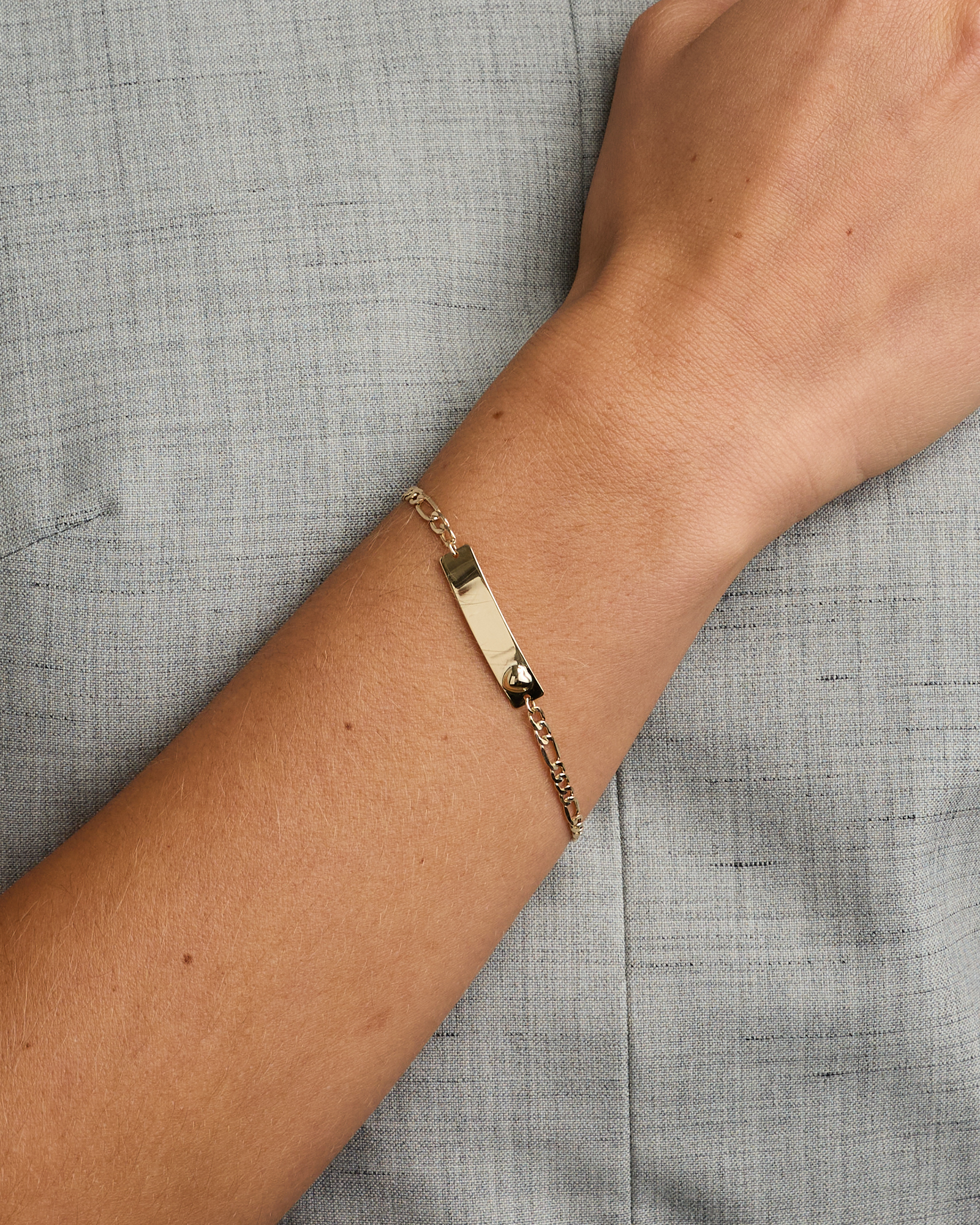 Engravable ID Bracelet in 10kt Yellow Gold