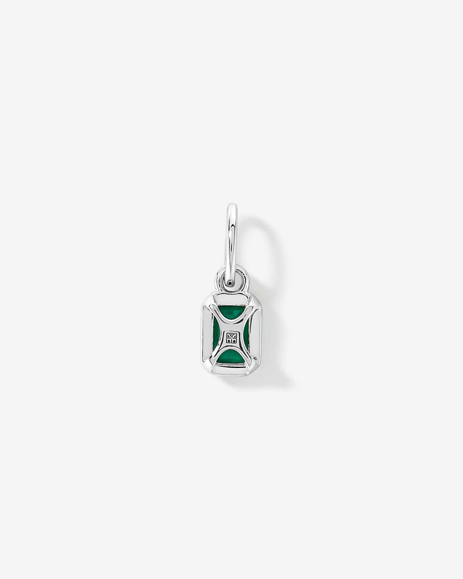 Emerald-Cut Created Emerald Pendant in Sterling Silver