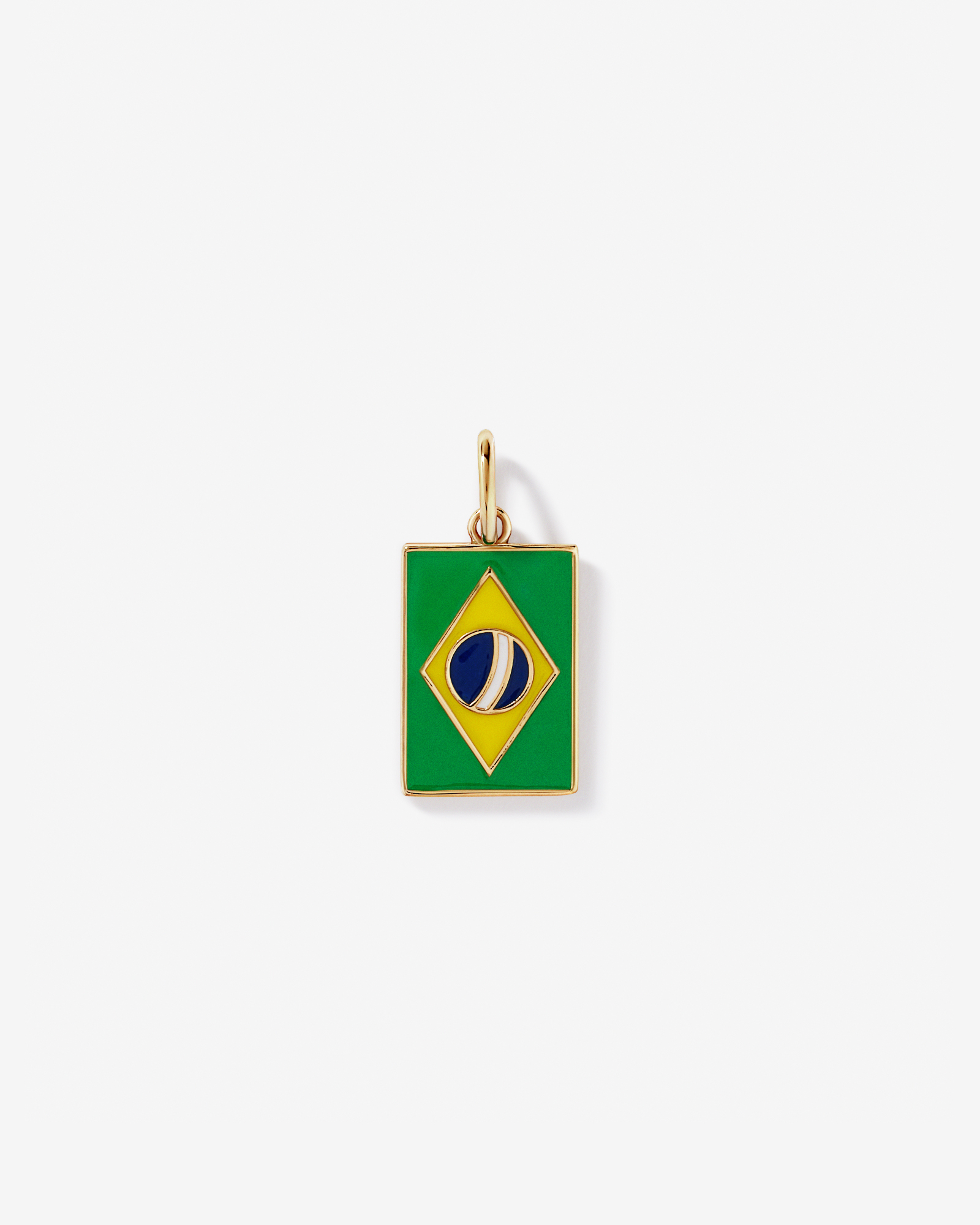 Pendentif du drapeau du Brésil en 18Kt Vermeil
