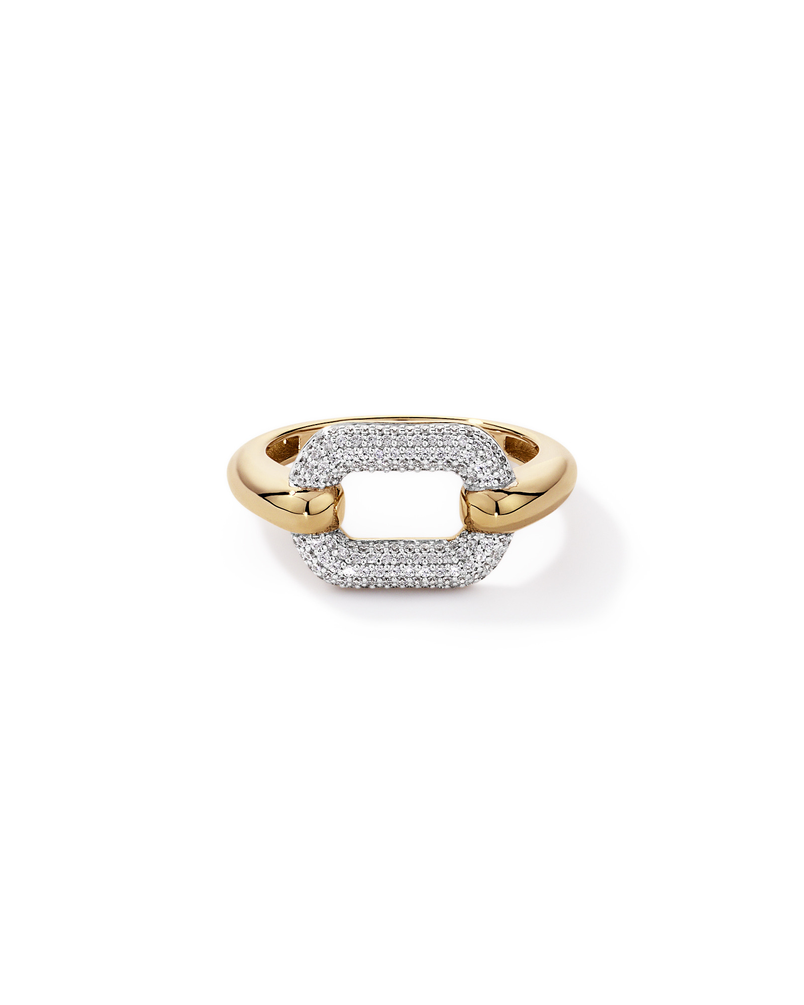 Luxe Links Ring with Cubic Zirconia in 18kt Vermeil