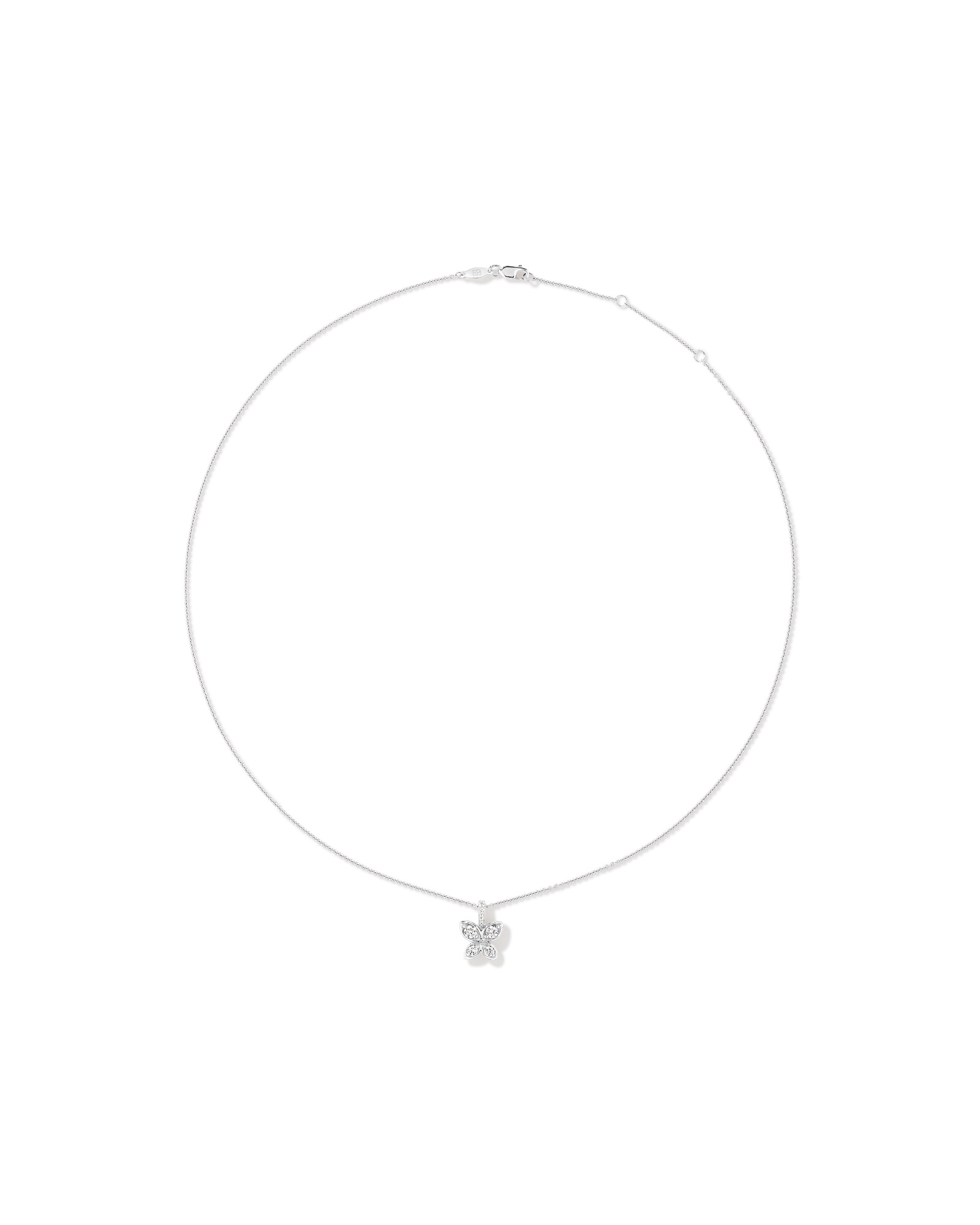 Collier Pendentif Papillon En Zircon Cubique En Argent Sterling