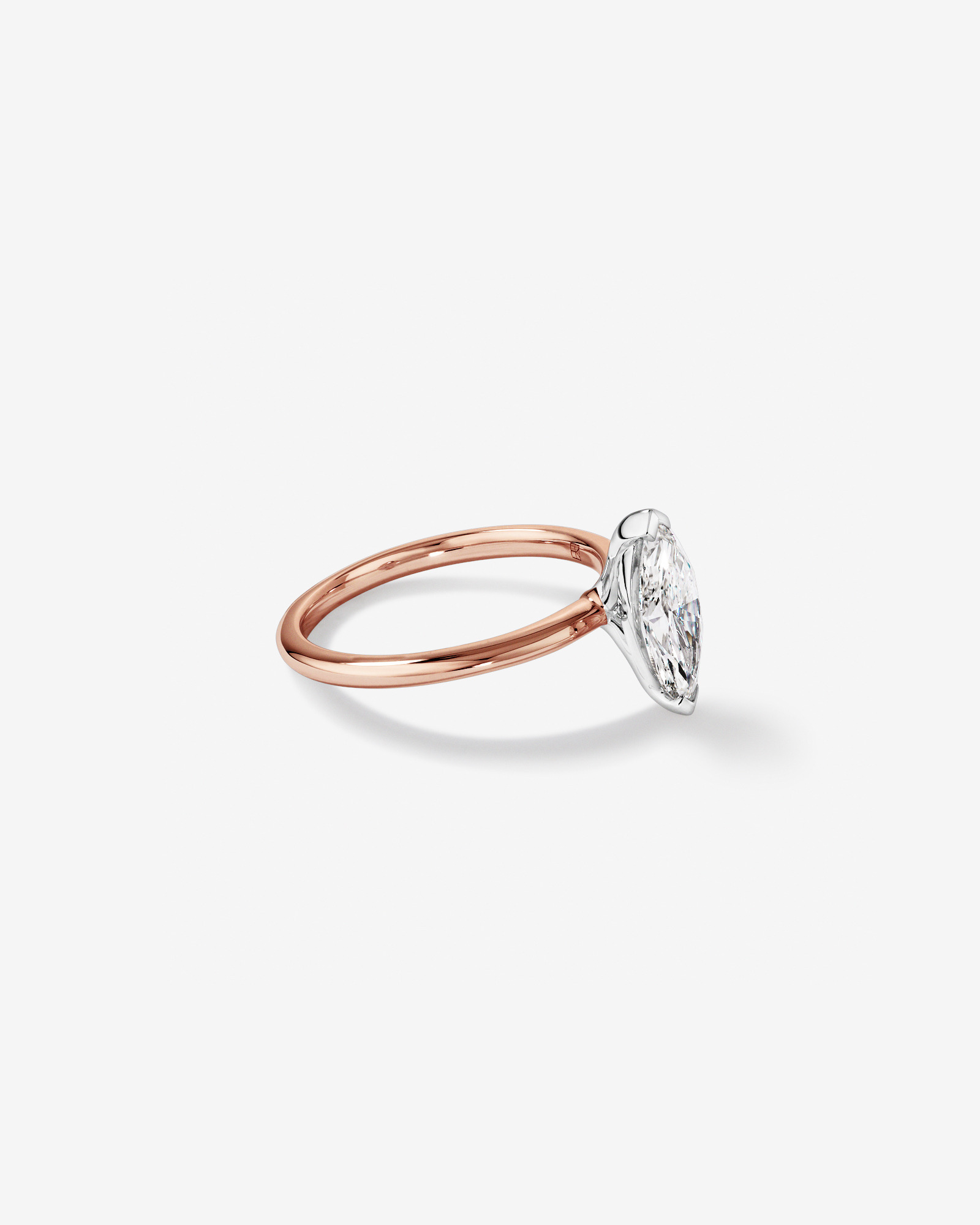 1.25 Carat TW Marquise Laboratory-Grown Diamond Solitaire Engagement Ring 14kt Rose and White Gold