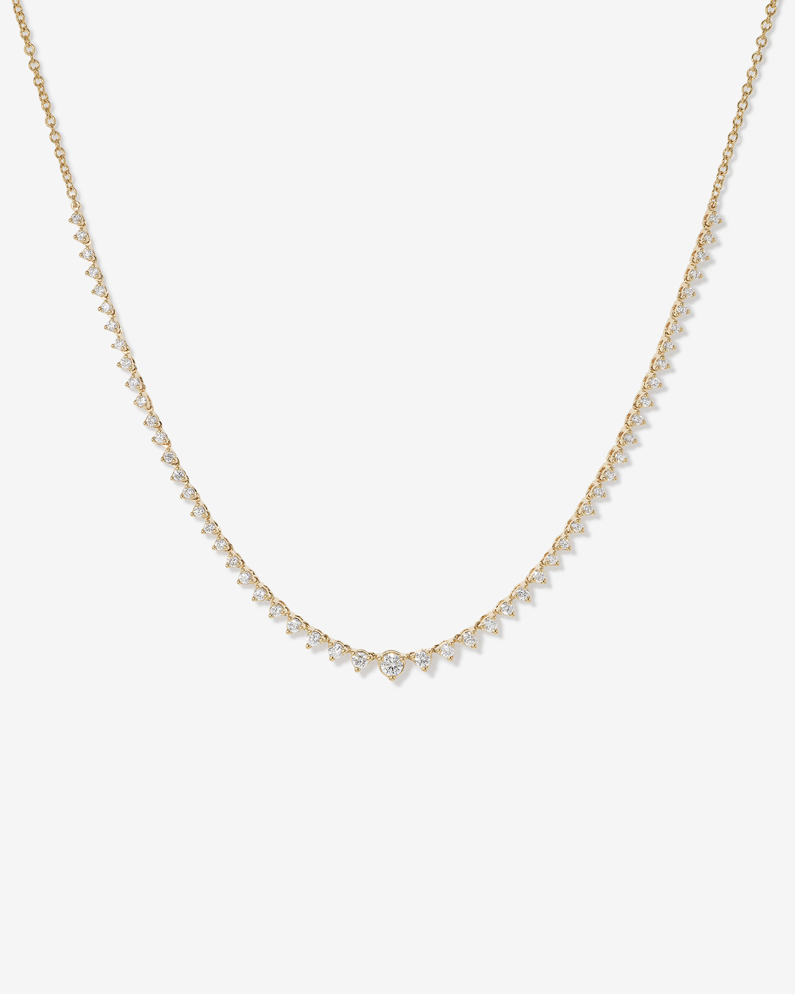 Collier de tennis en diamant gradué 1,00 carat TW cultivé en laboratoire en or jaune 10 carats