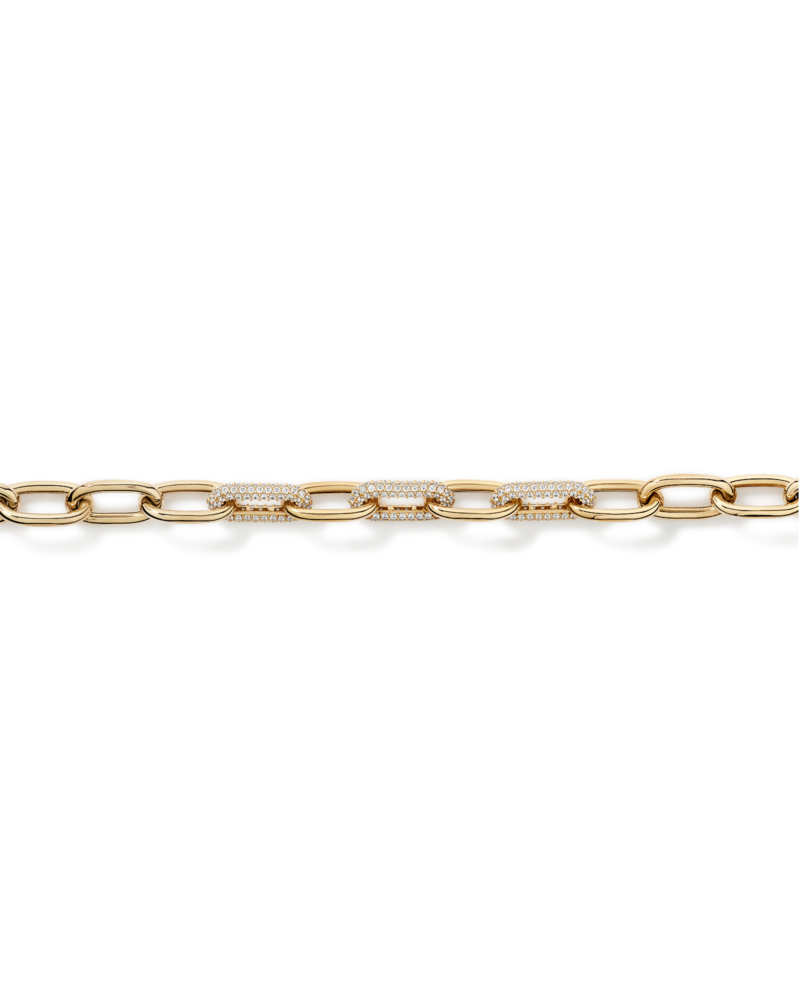 45cm (18") Luxe Link Necklace with Cubic Zirconia in 18kt Vermeil