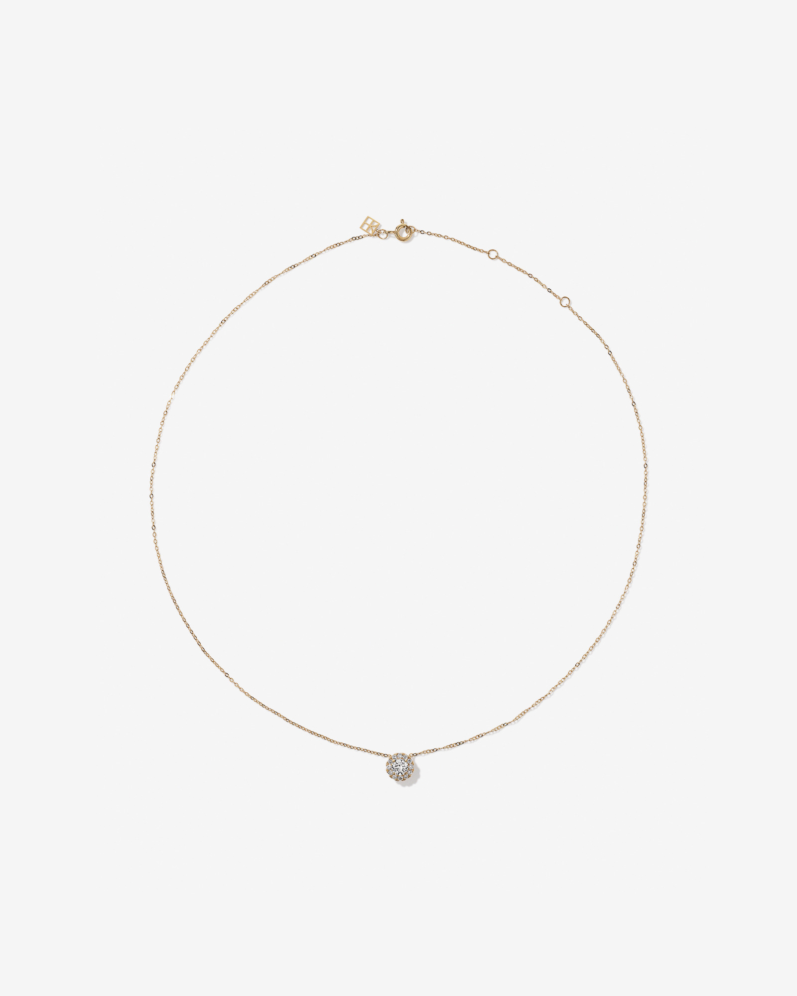 0.50 Carat TW Round Brilliant Laboratory-Grown Diamond Halo Pendant in 10kt Yellow Gold