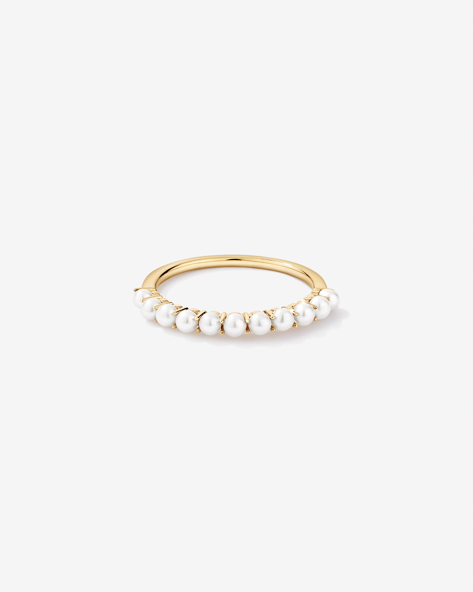 Cultured Freshwater Pearl Band Ring 10kt Gold